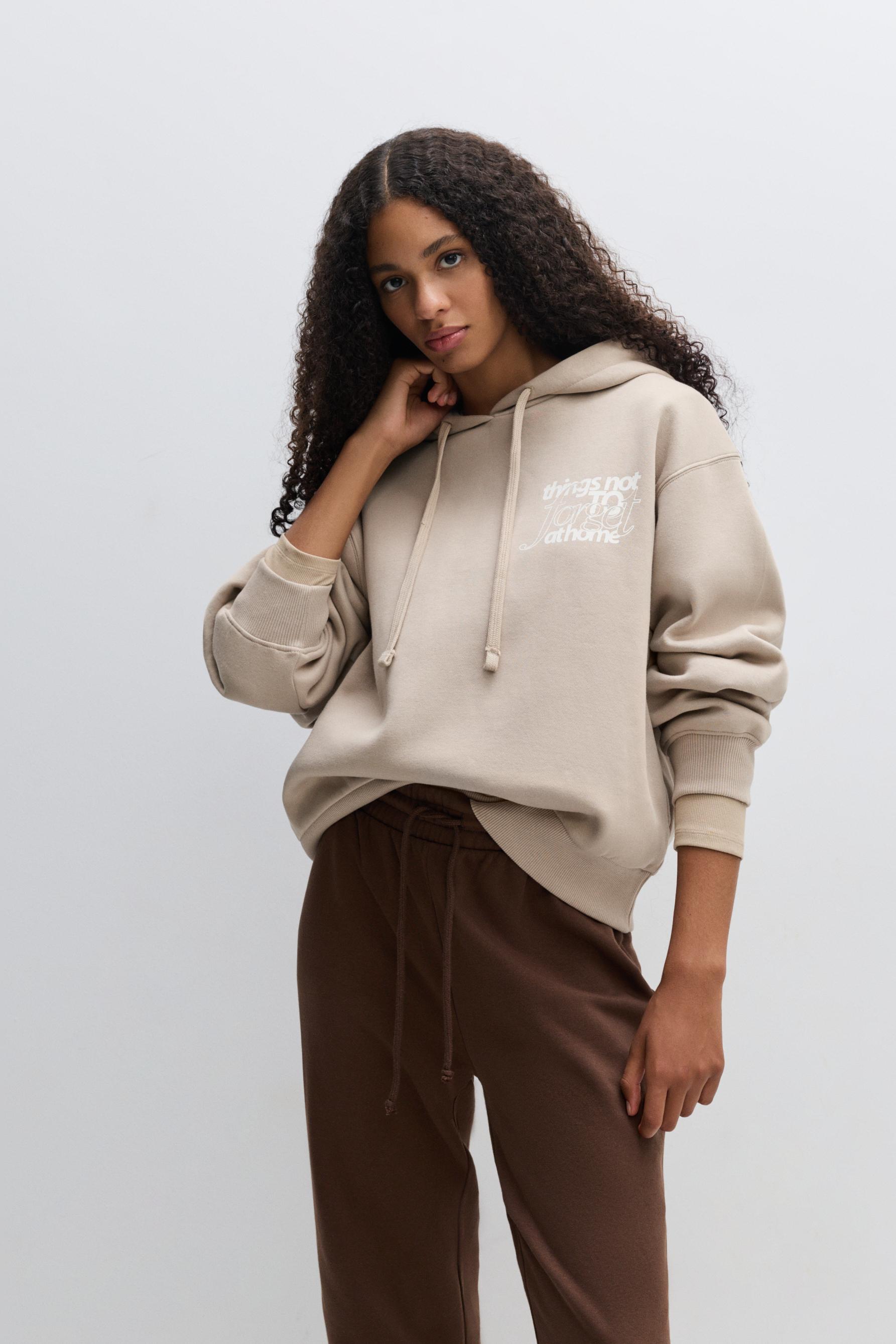 Sudadera capucha estampada