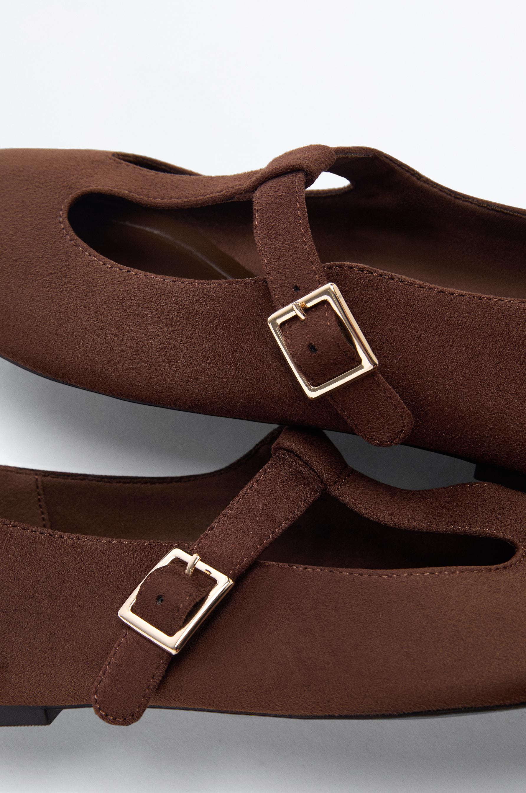 Lefties Kahverengi Lefties Suni Süet T-şeritli babet