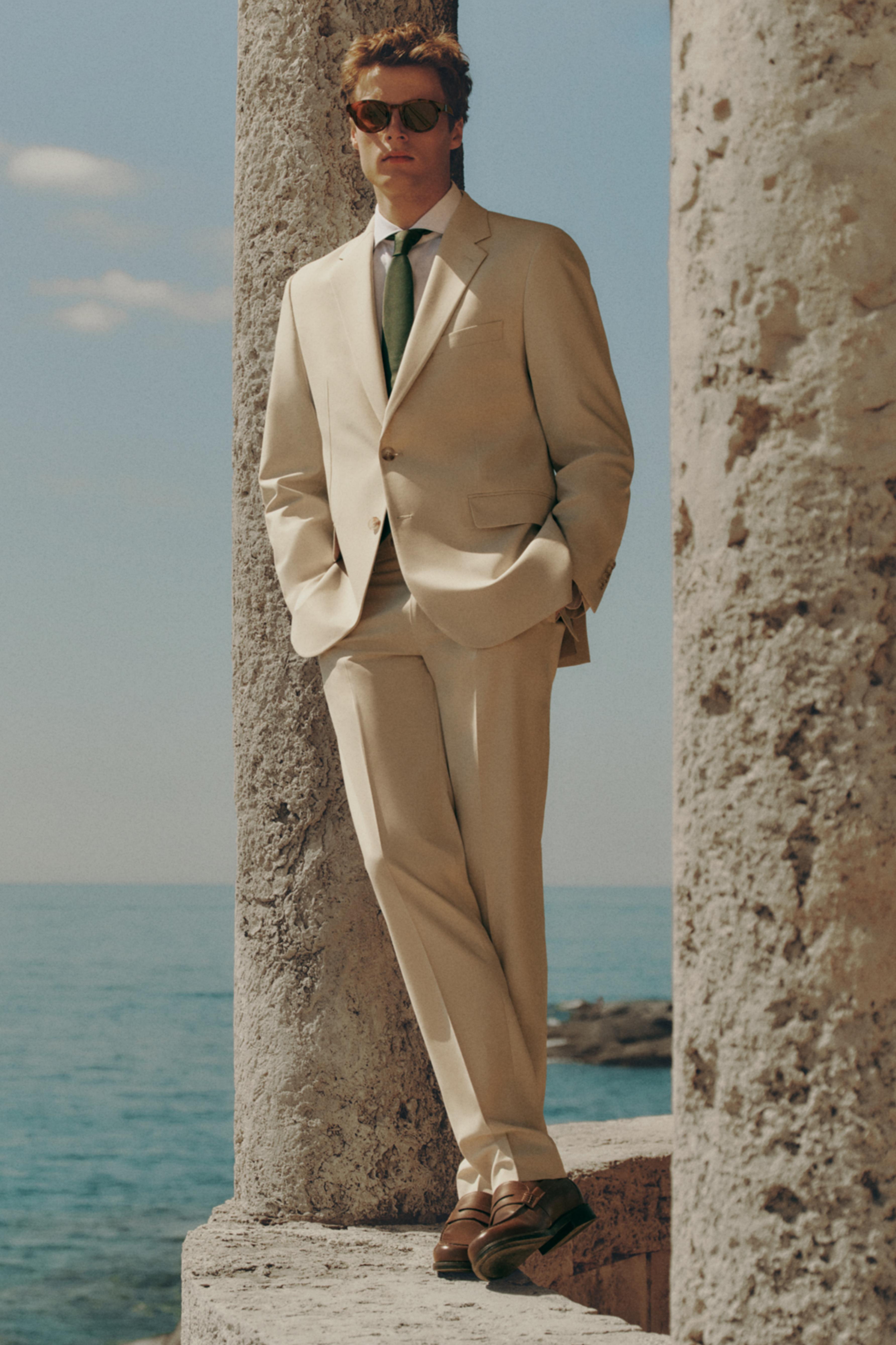 Slim fit suit trousers — OFF WHITE