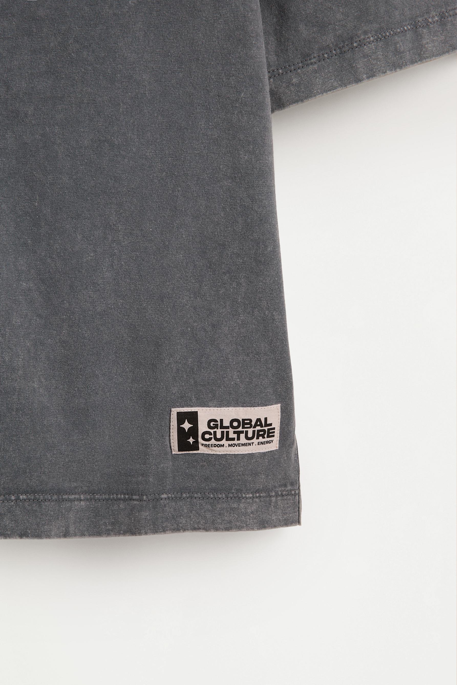 T-shirt with patch — BLUE GREY