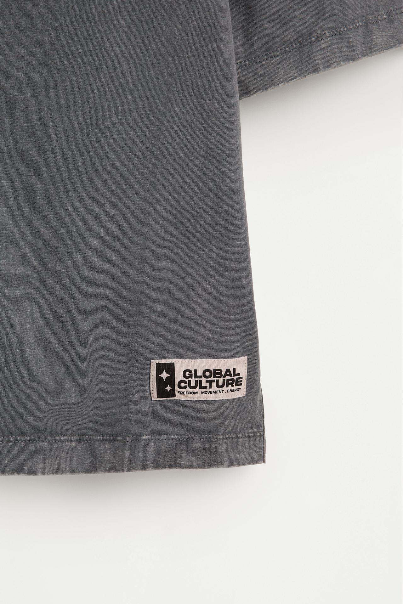 T-shirt with patch — BLUE GREY