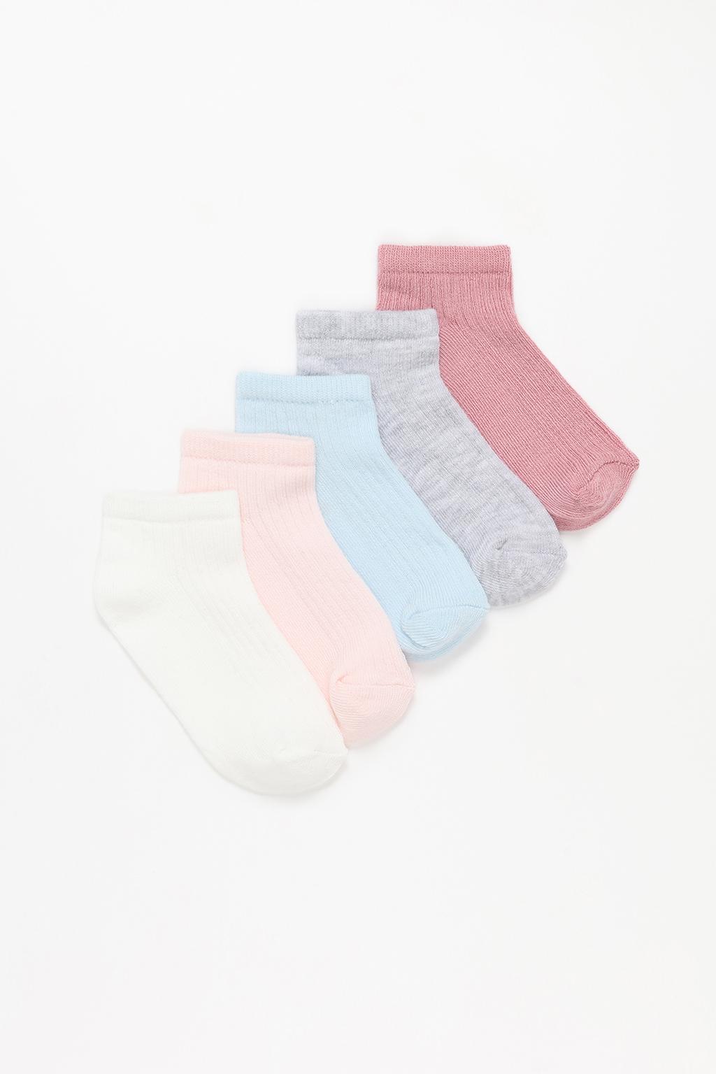 5-pack of ribbed ankle socks