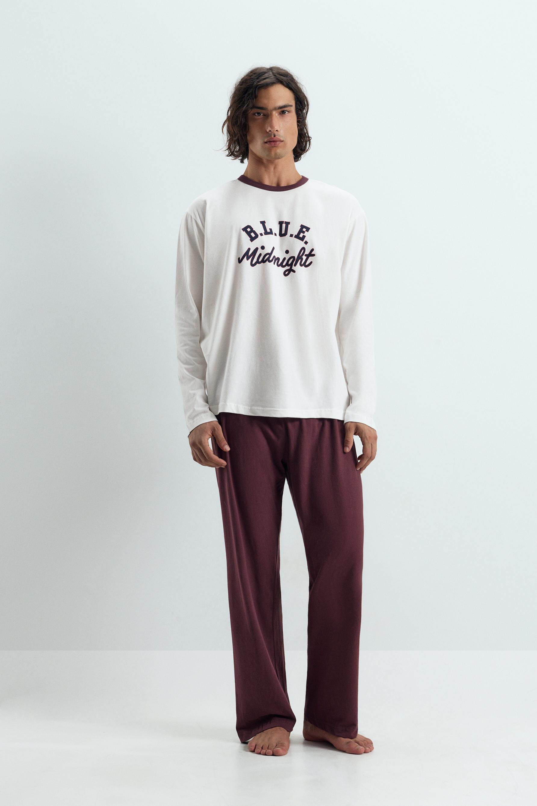 Pijama largo contraste