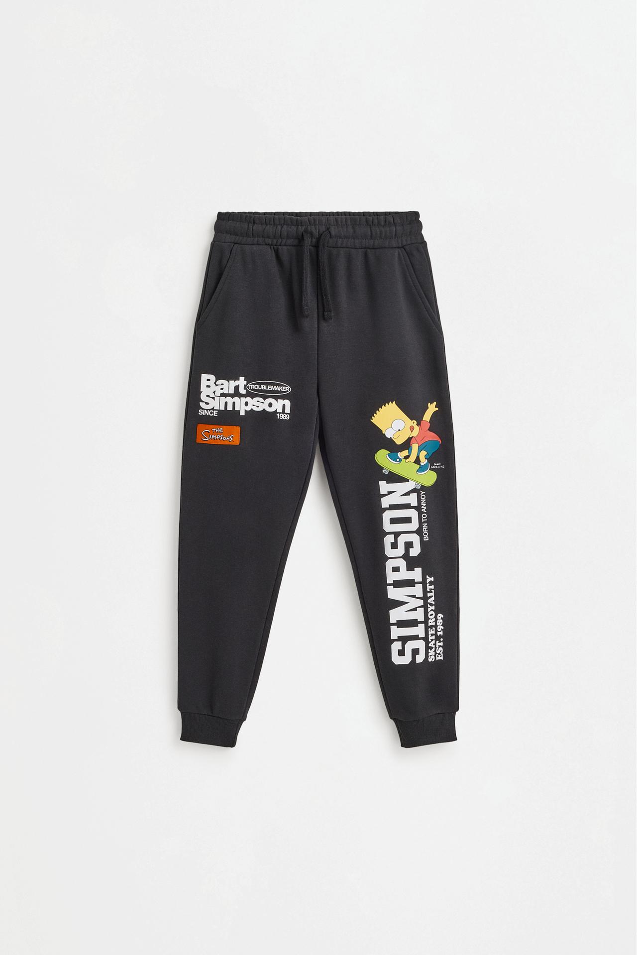 Bart Simpson tracksuit bottoms — BLACK