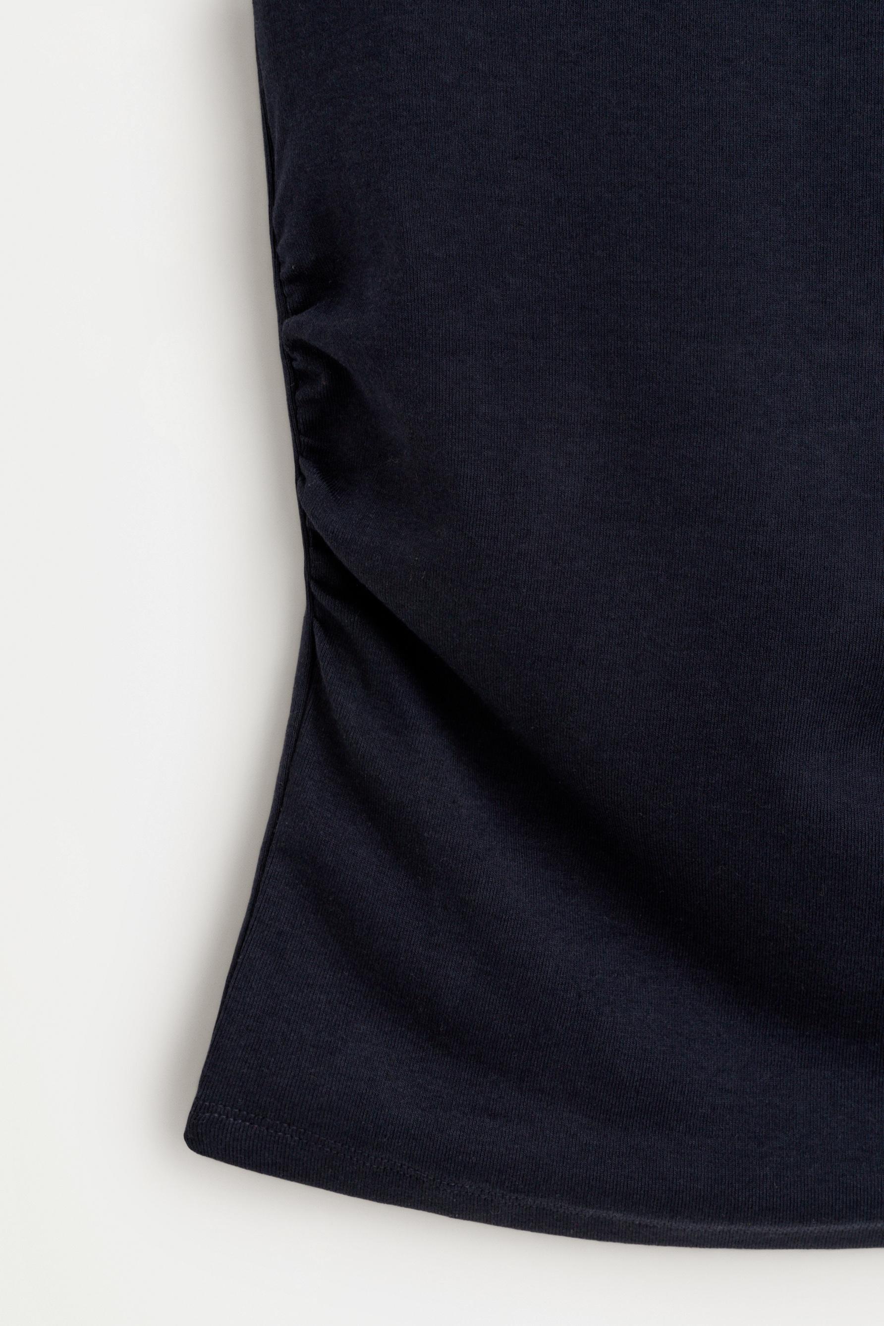 Gathered T-shirt — NAVY