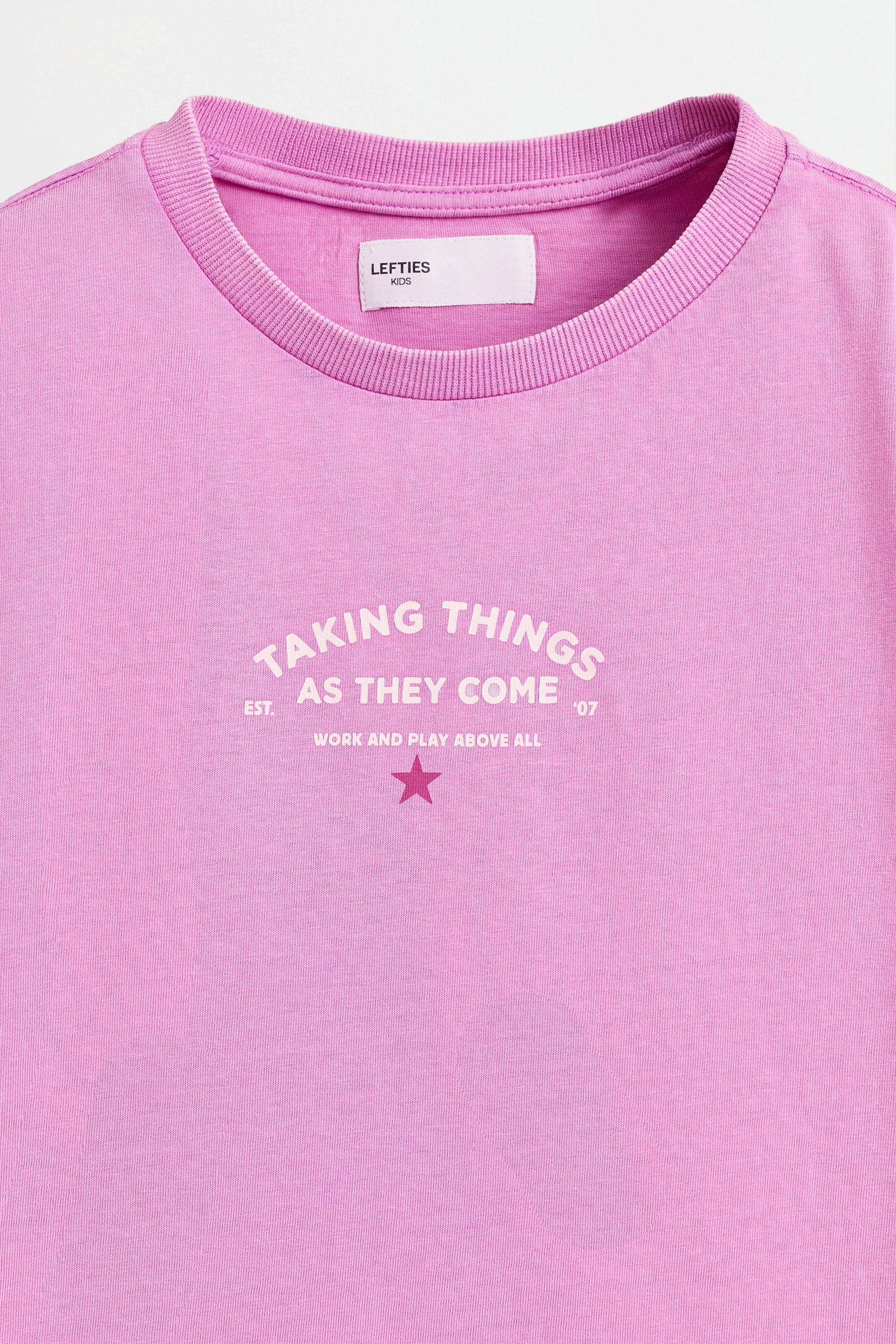Washed effect T-shirt and leggings set — PINK