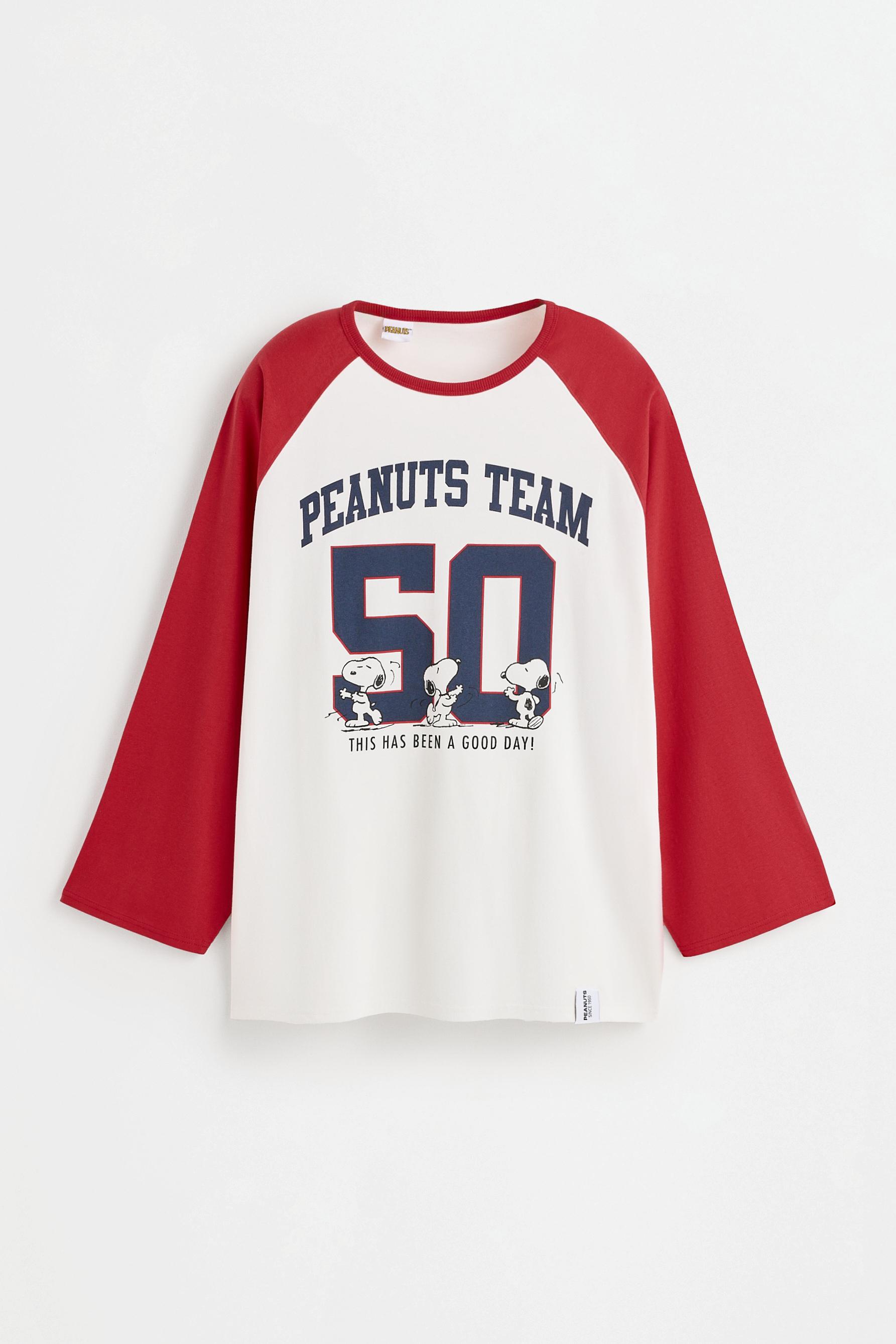 Snoopy Peanuts™ raglan sleeve T-shirt — OFF WHITE