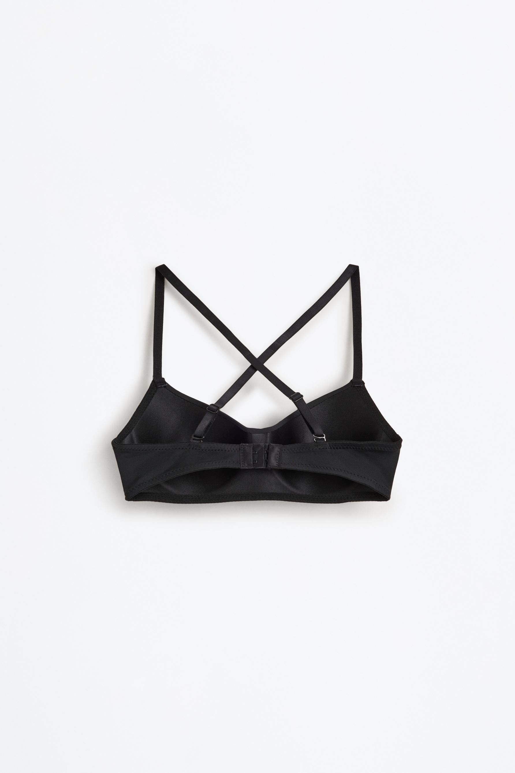 Microfibre pre-shaped bra — BLACK