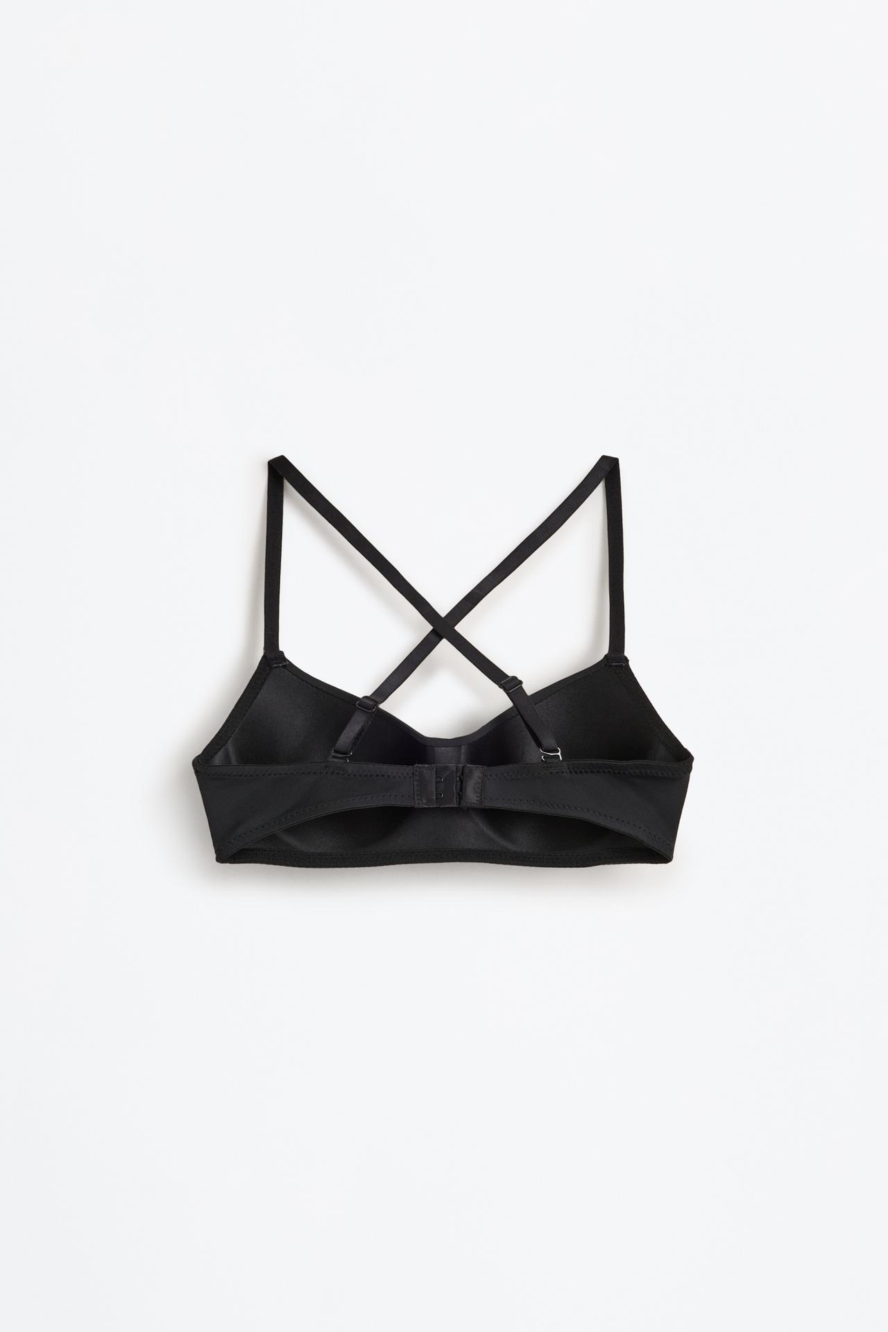 Microfibre pre-shaped bra — BLACK