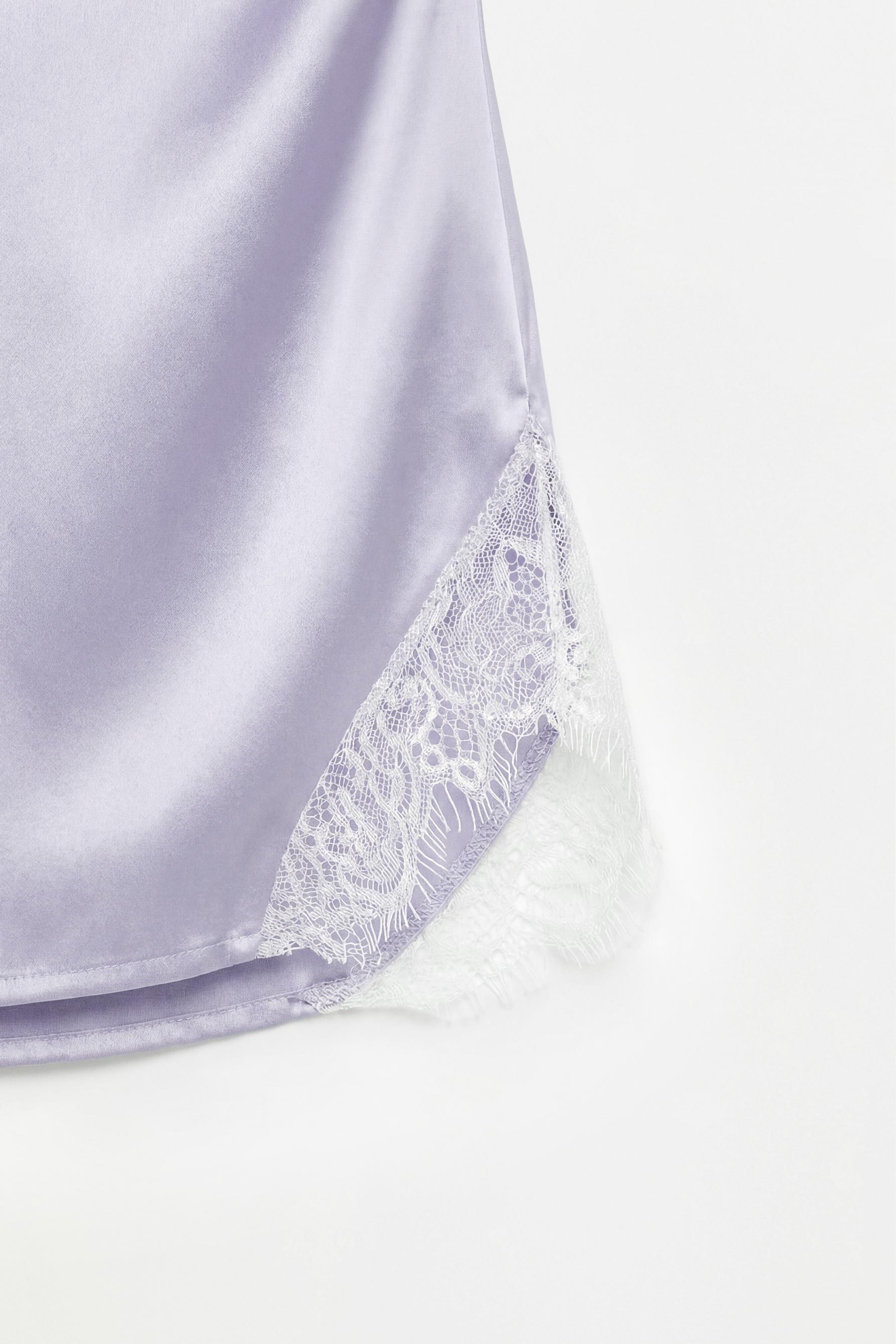 Satin lace shorts — BLUE