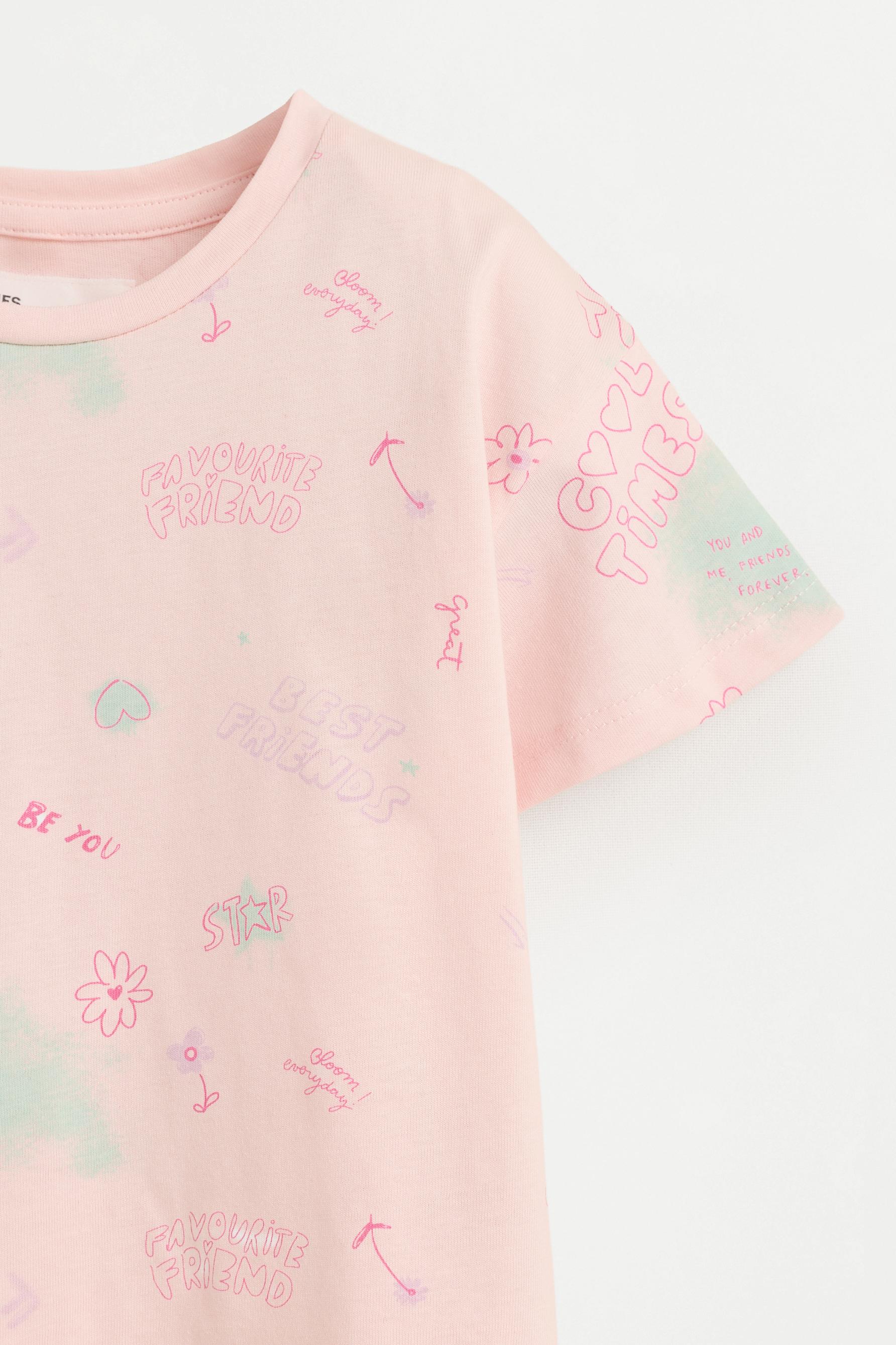 Short printed pyjamas — PASTEL PINK