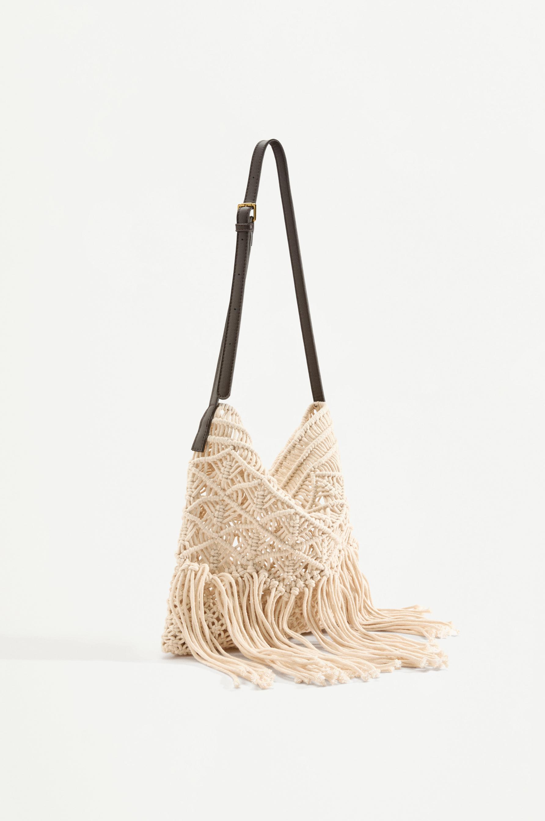 Macramé crossbody bag — ECRU