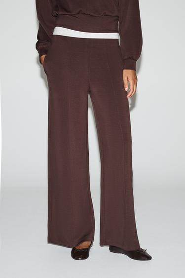 Wide-leg trousers with vertical seams — CHOCOLATE 3