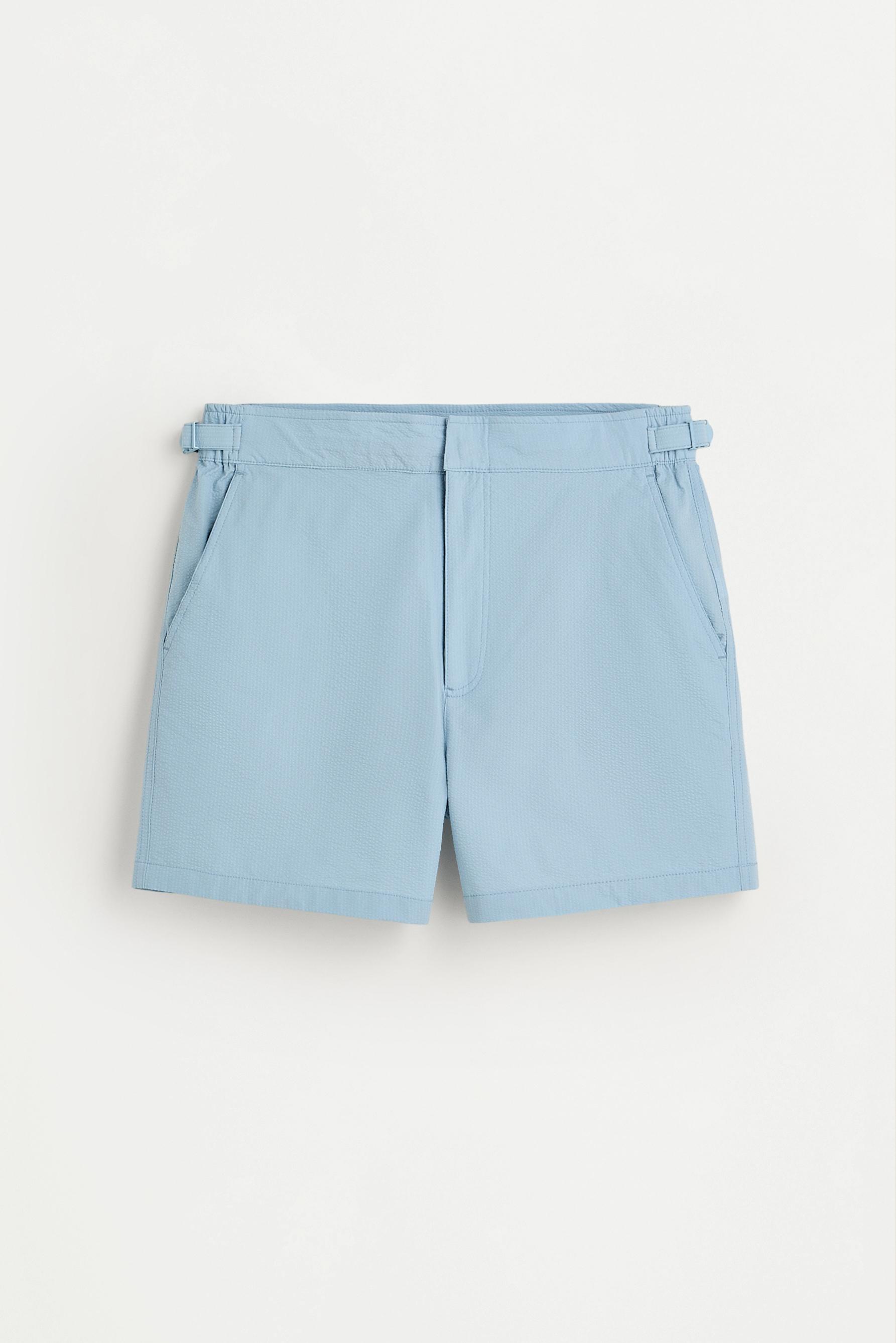 Short swim trunks with buckles — SKY BLUE