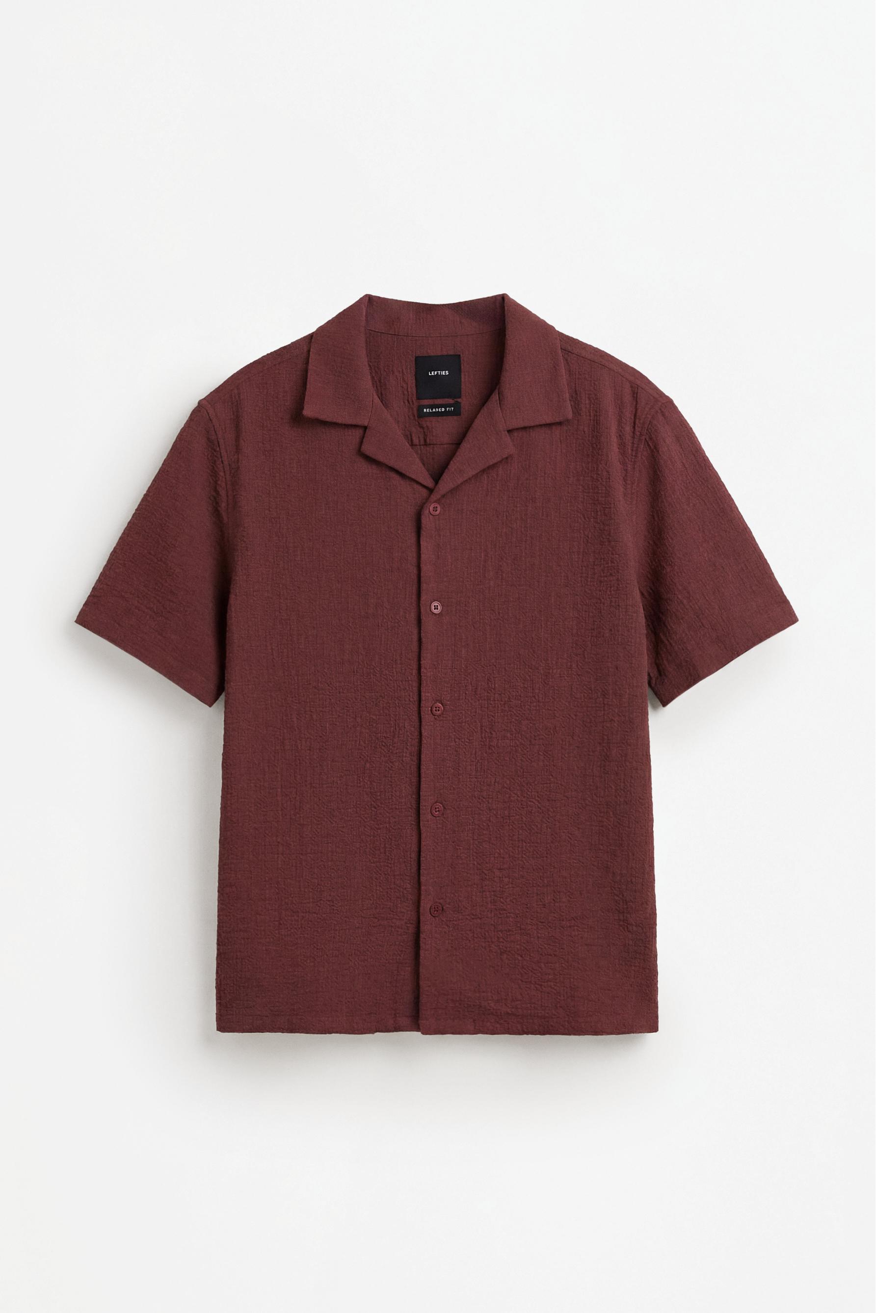 Relaxed fit jacquard shirt — TERRACOTTA