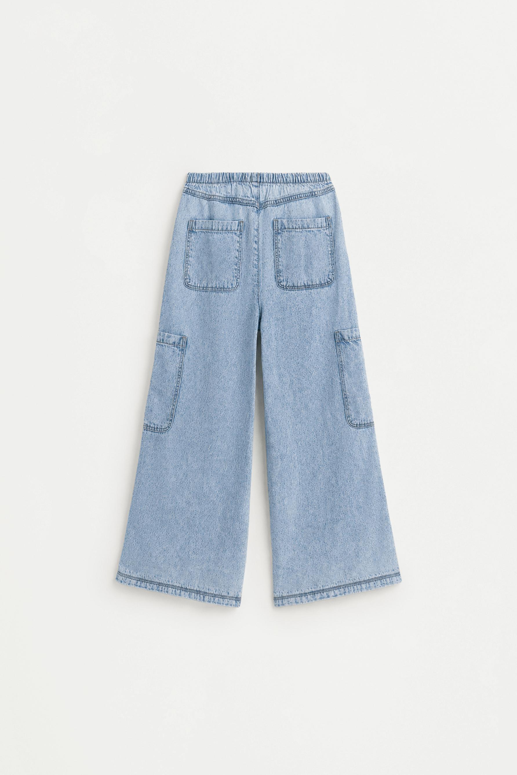 Wide-leg cargo jeans — PALE BLUE