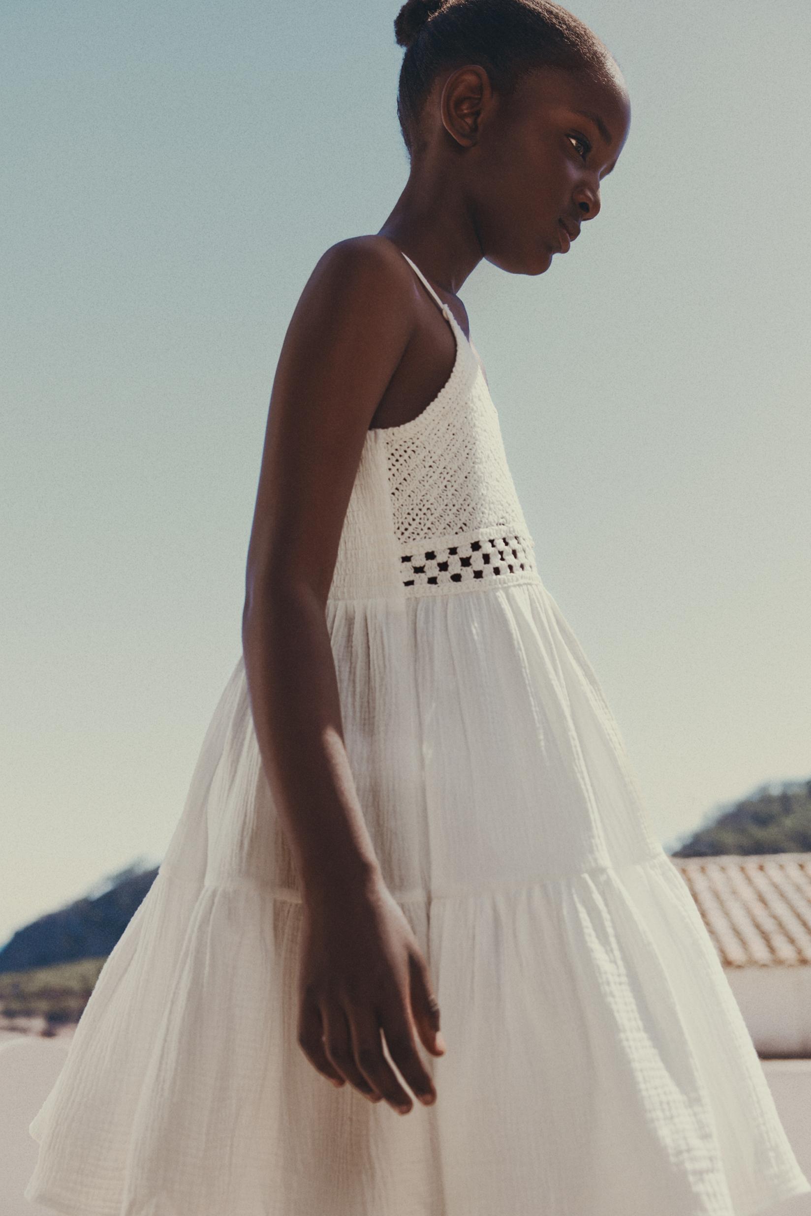 Contrast dress — WHITE