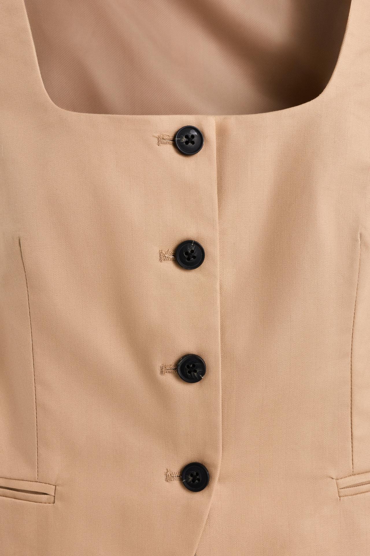 Button-up halter vest — MEDIUM CAMEL