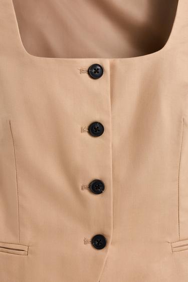 Button-up halter vest — MEDIUM CAMEL 7