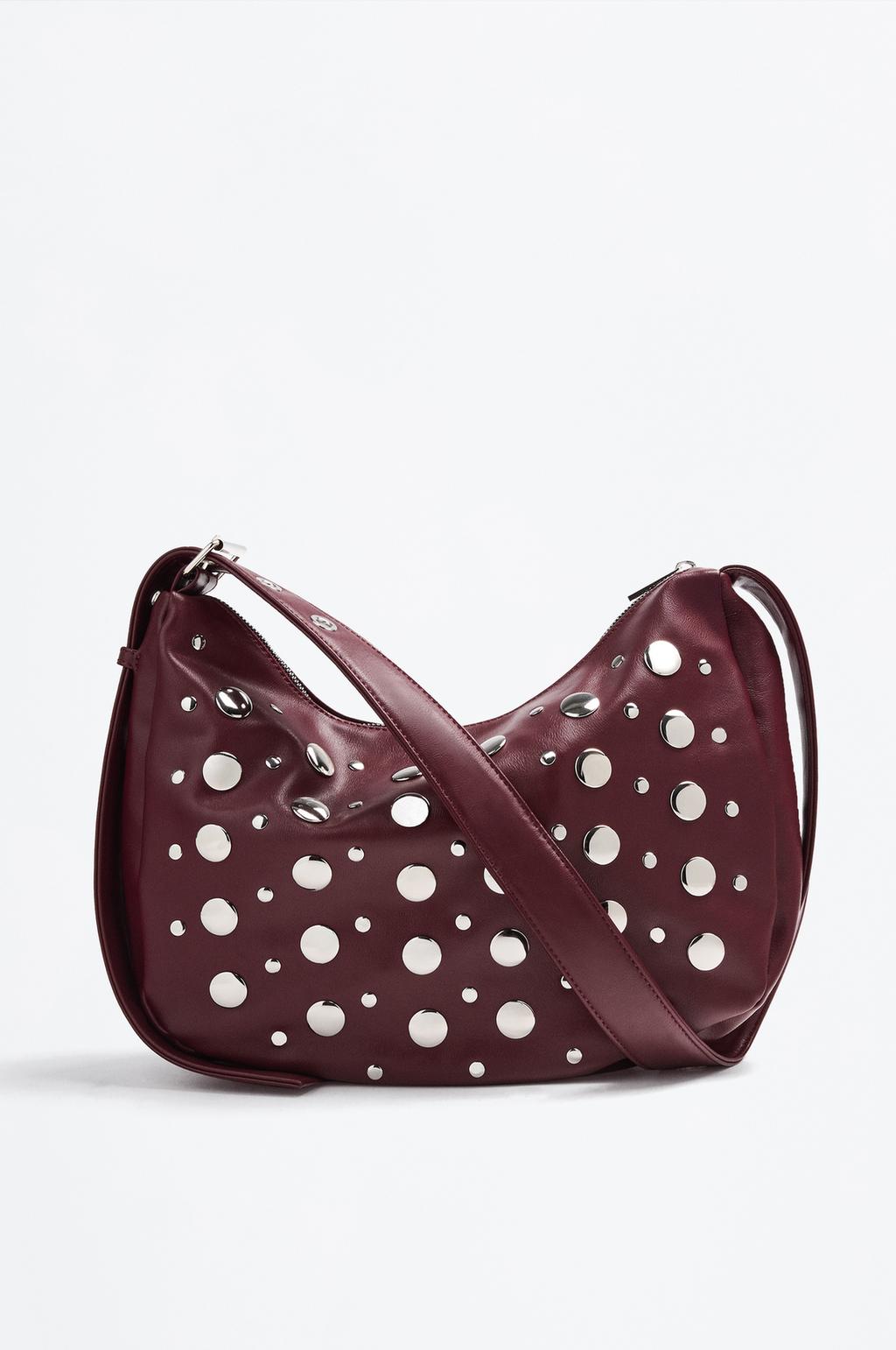 Large studded crossbody bag