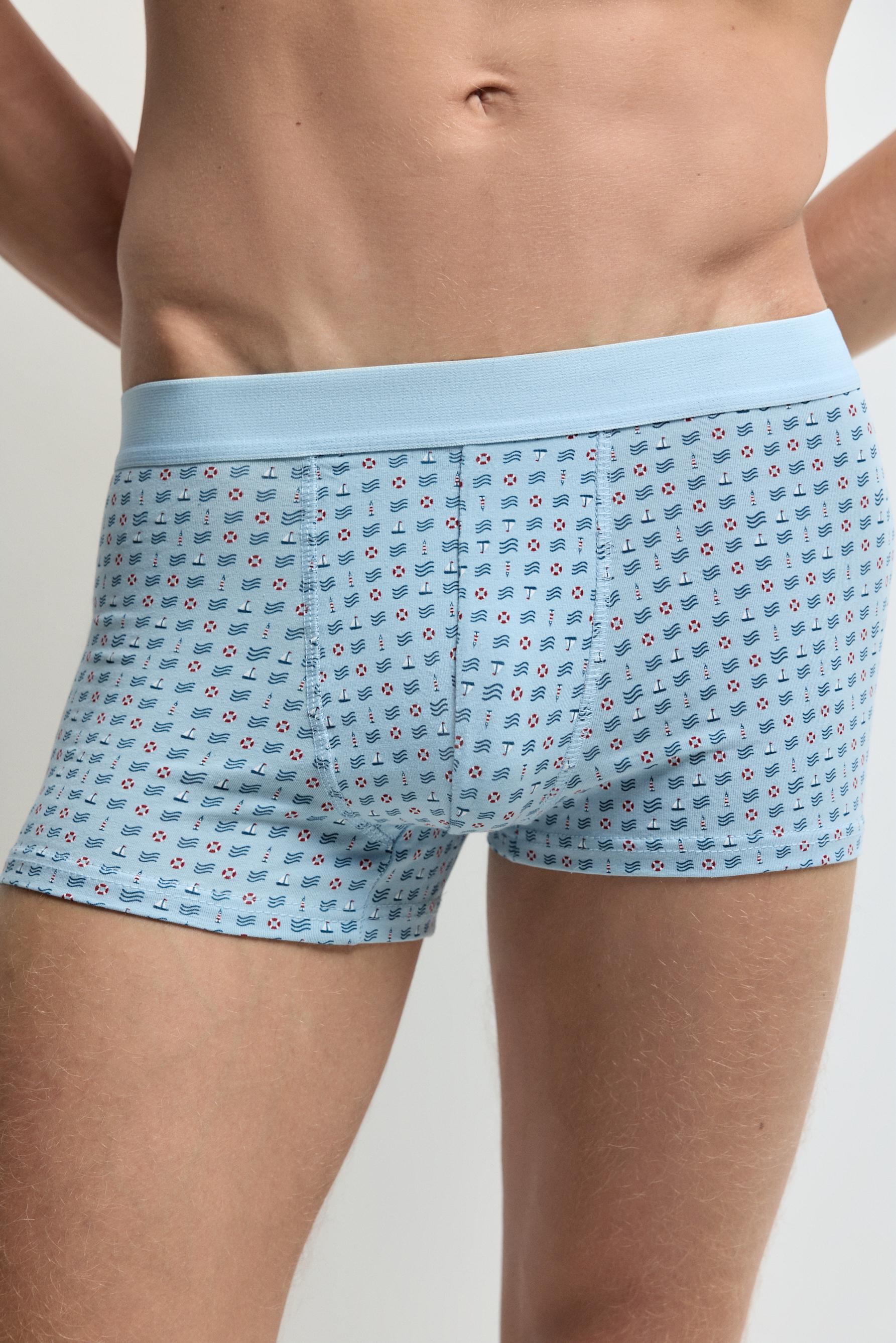 Contrast Boxers (5-Pack) — BLUE