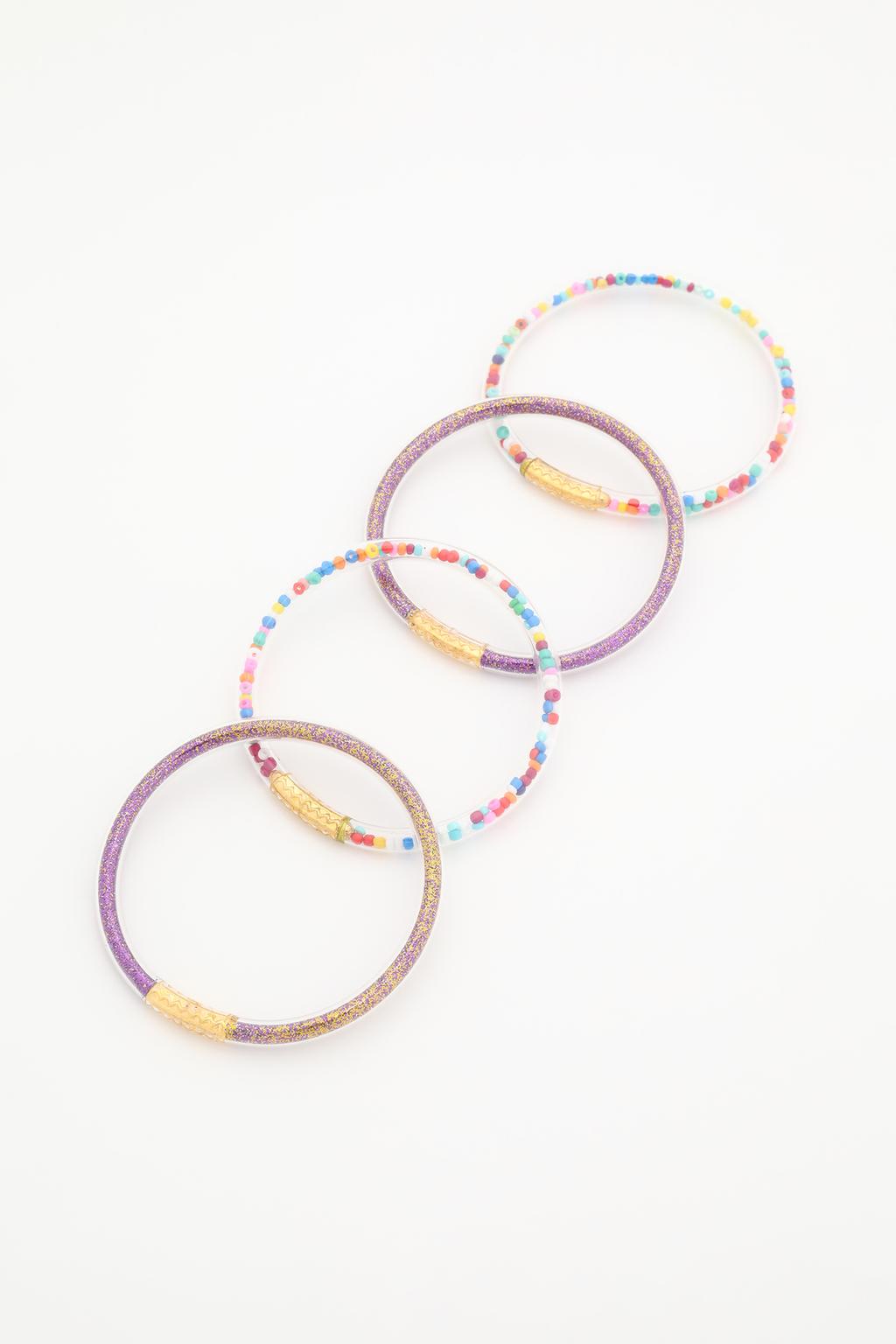 4-pack of transparent bracelets