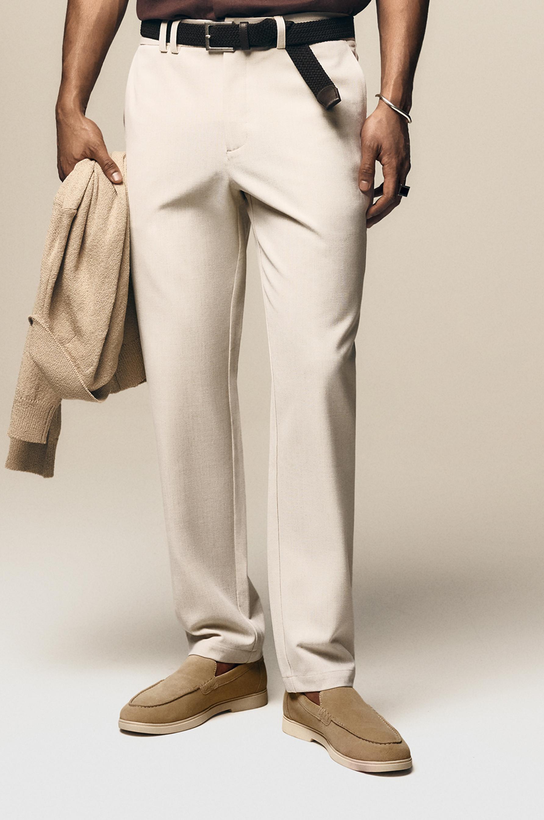 Casual leather loafers — BEIGE