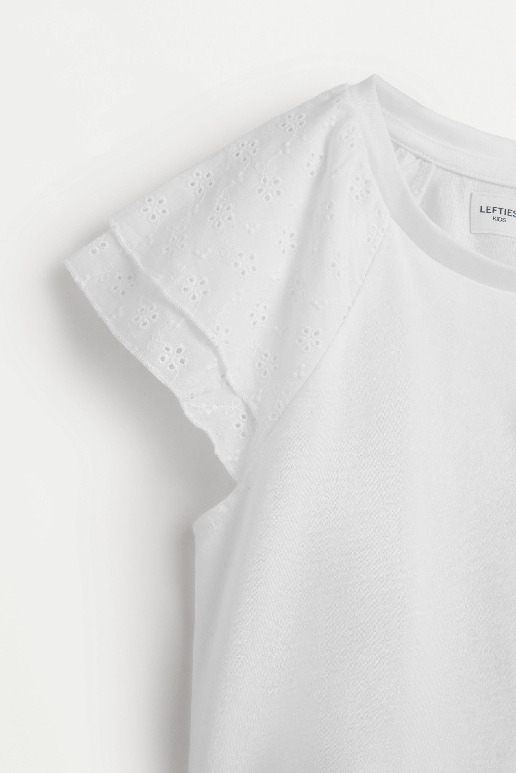 Swiss embroidery t-shirt — OFF WHITE