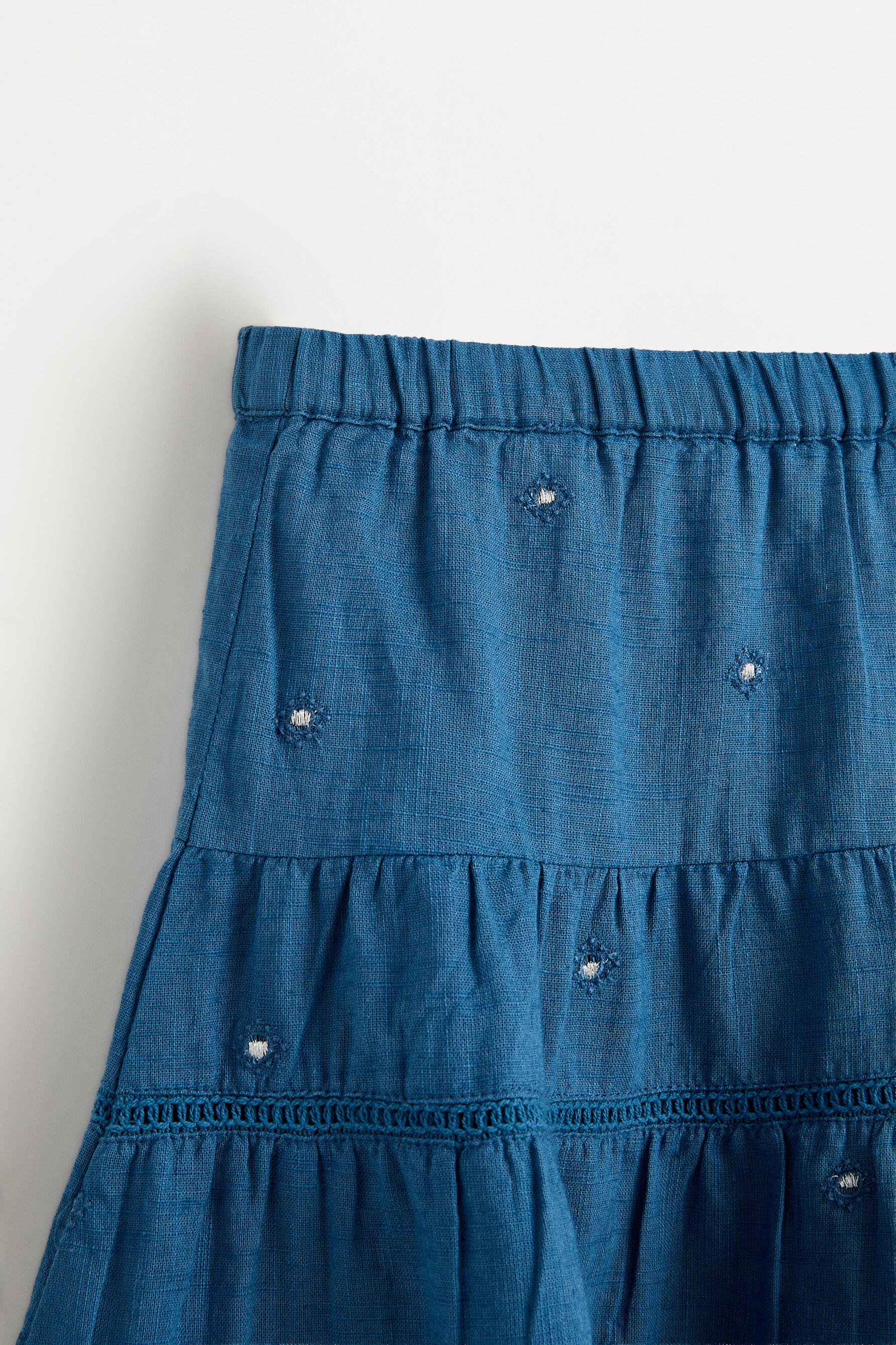 Metallic embroidered skort — INK BLUE
