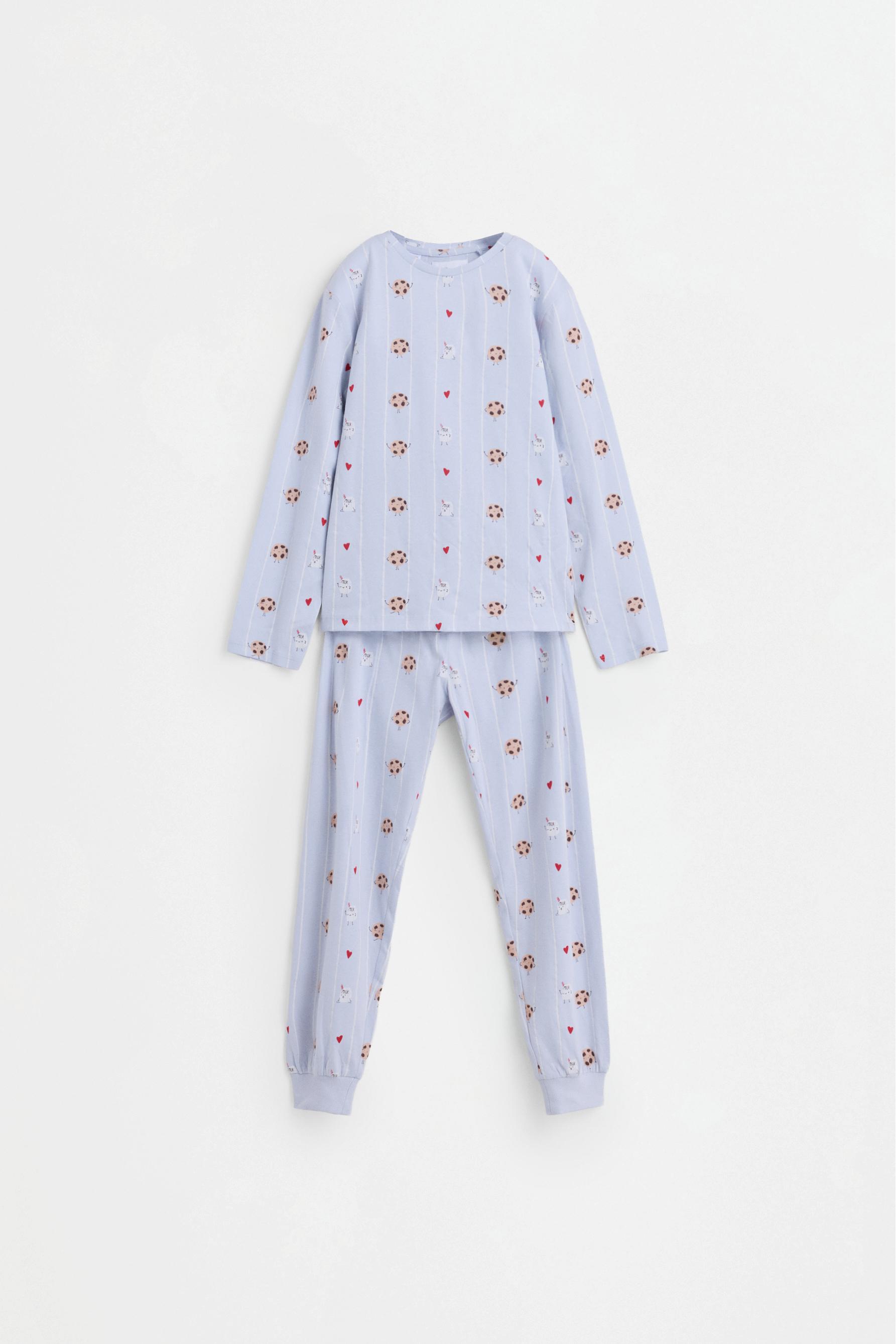 Long printed pyjamas — PALE BLUE