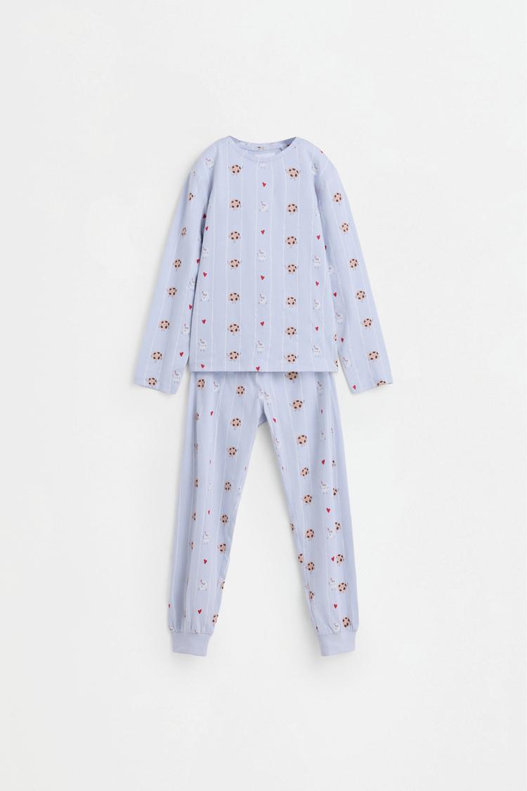 Long printed pyjamas — PALE BLUE