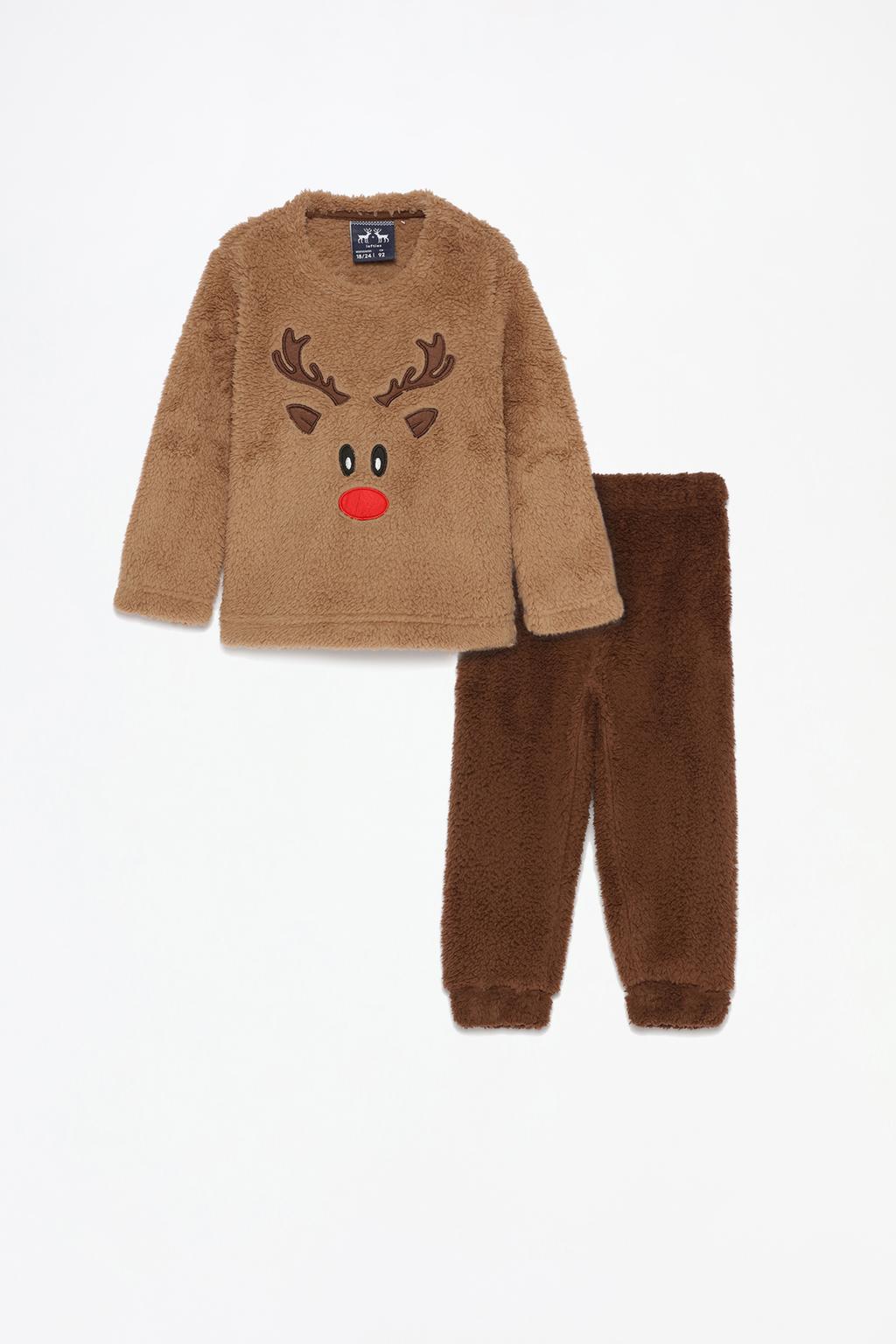 Baby | Faux fur reindeer pyjamas