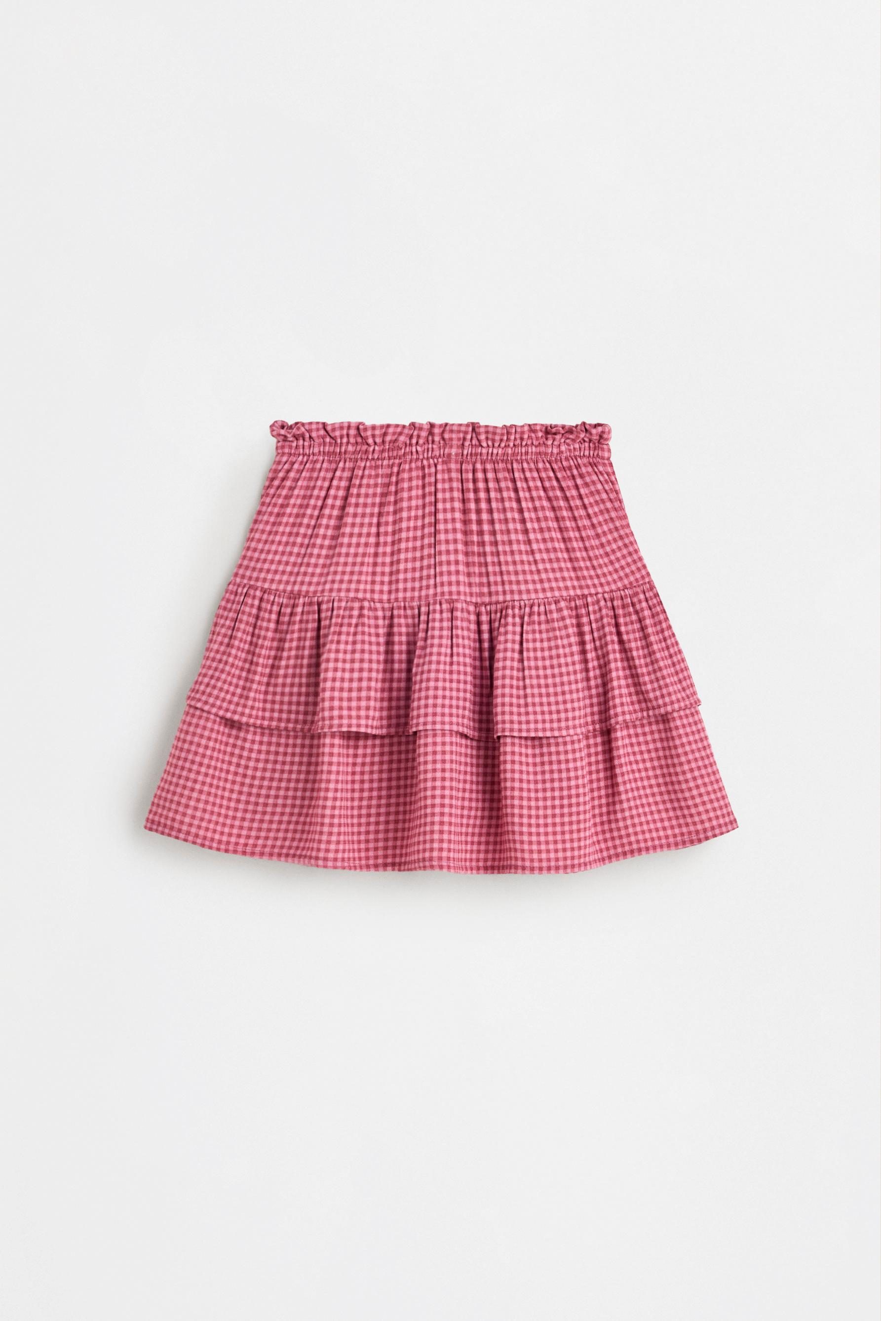 Floral ruffle skort — DARK PINK