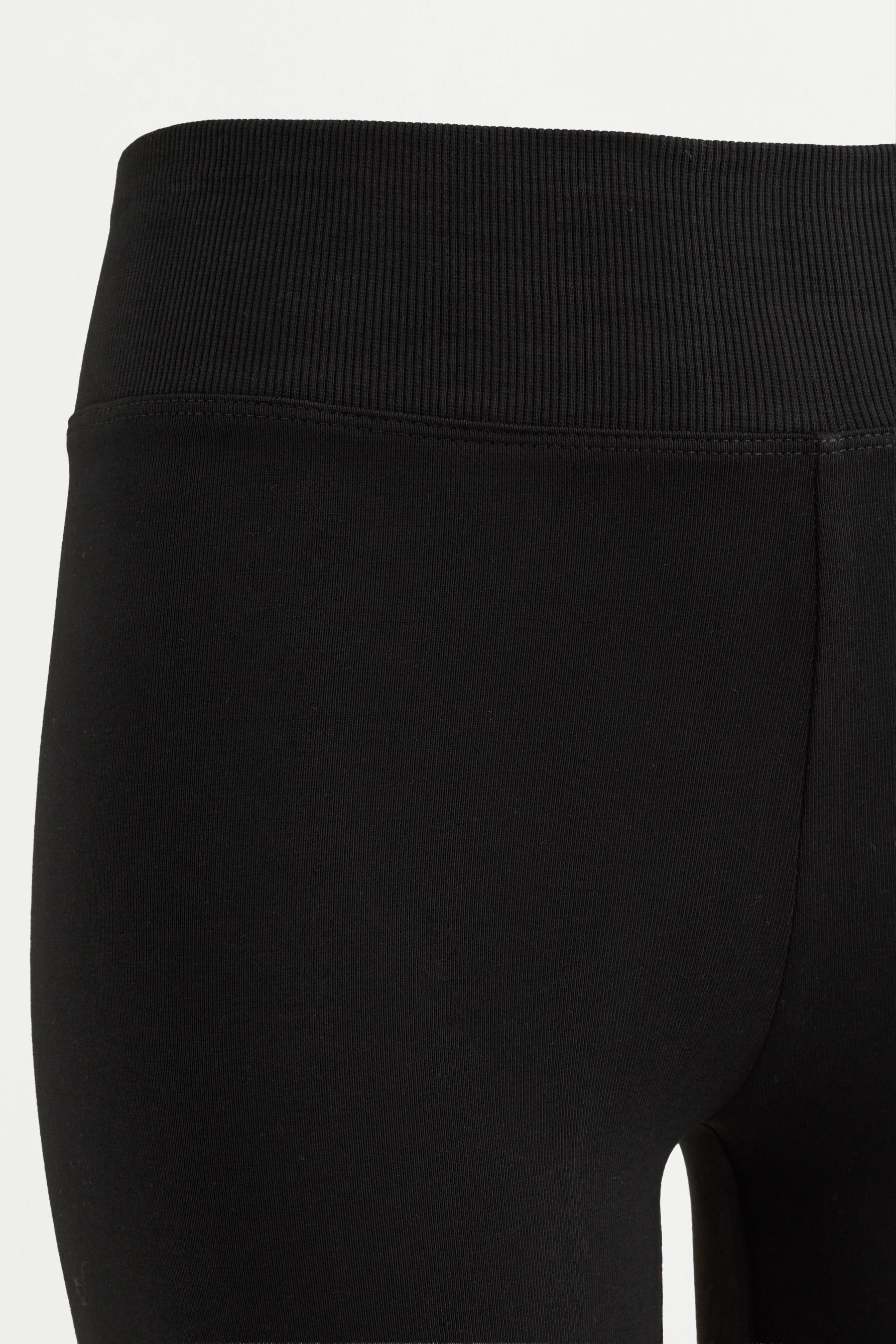 Ribbed waist cycling leggings — BLACK