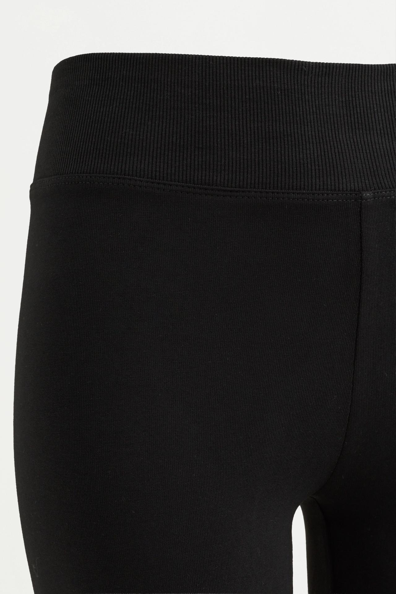 Ribbed waist cycling leggings — BLACK