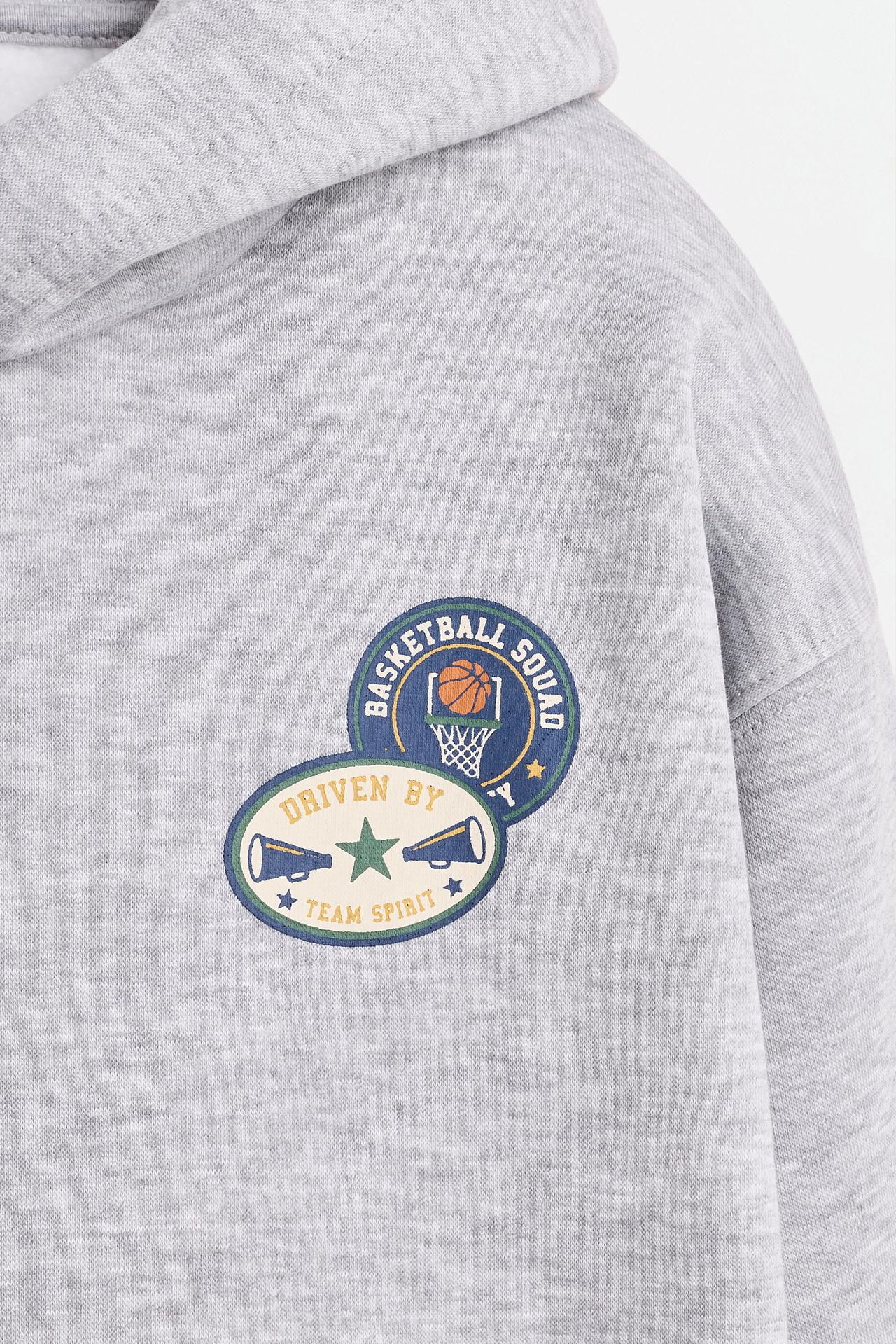 Patch sweatshirt — GREY MARL