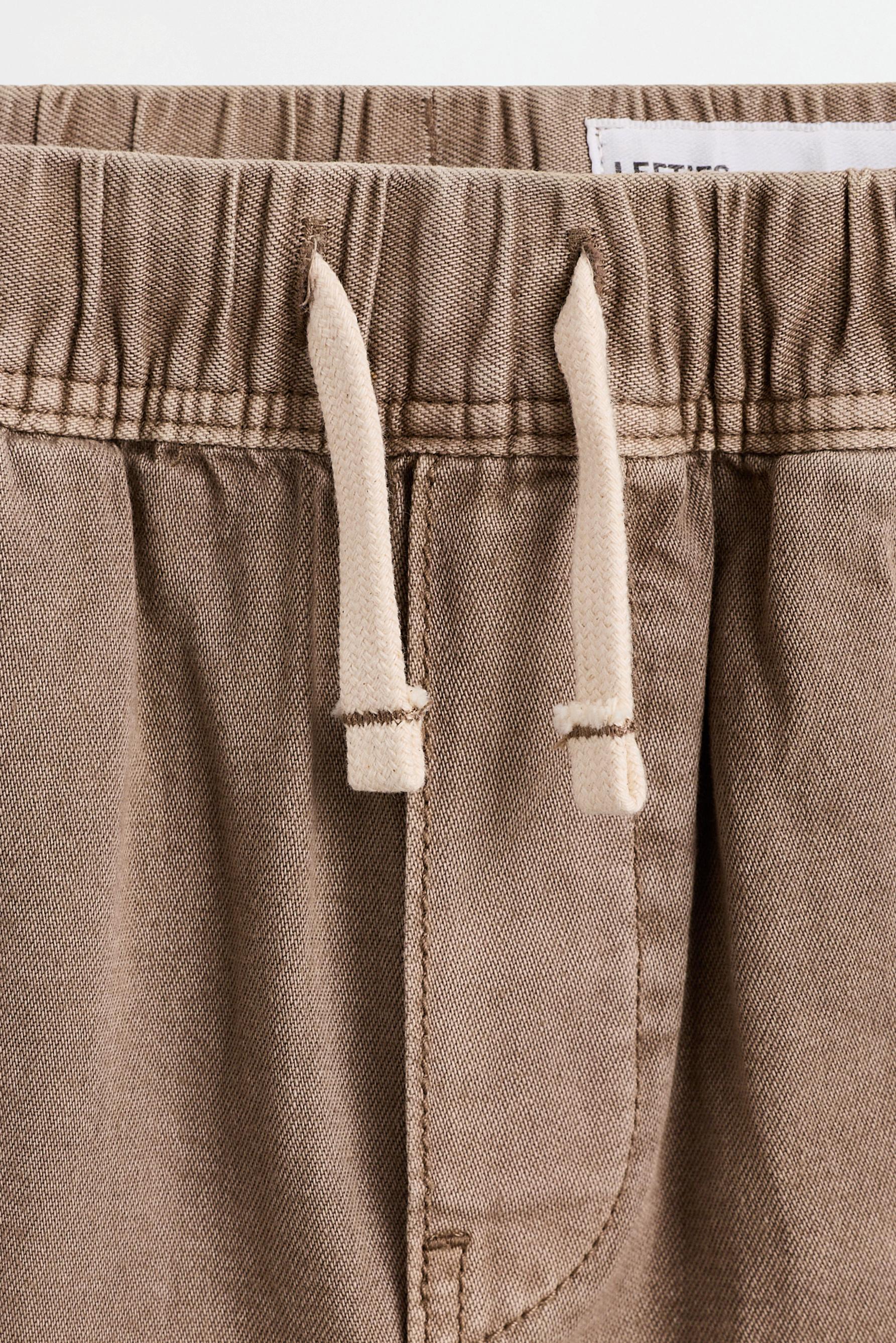 Denim Bermuda joggers — BROWN