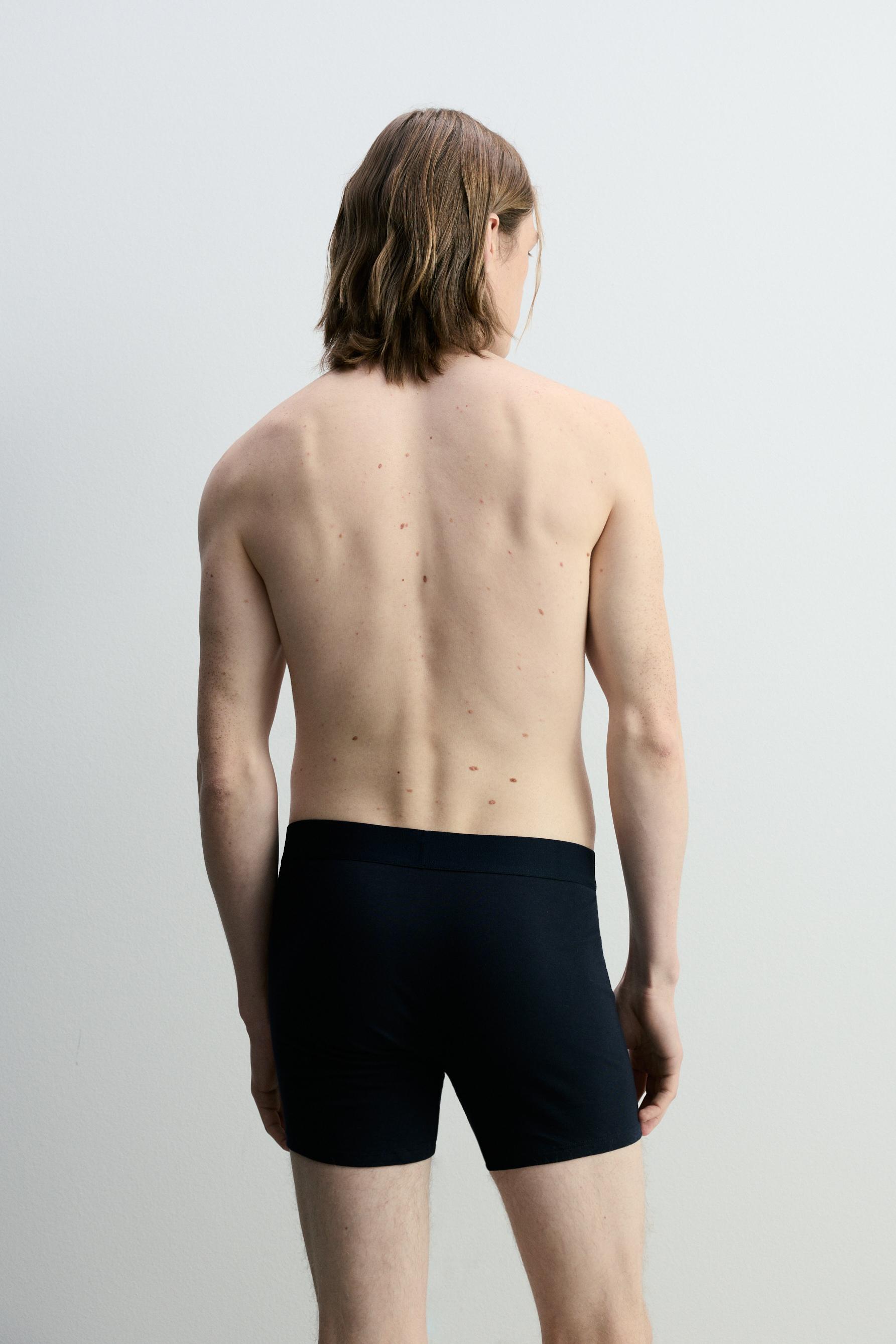 3-pack of long basic boxers — BLUE