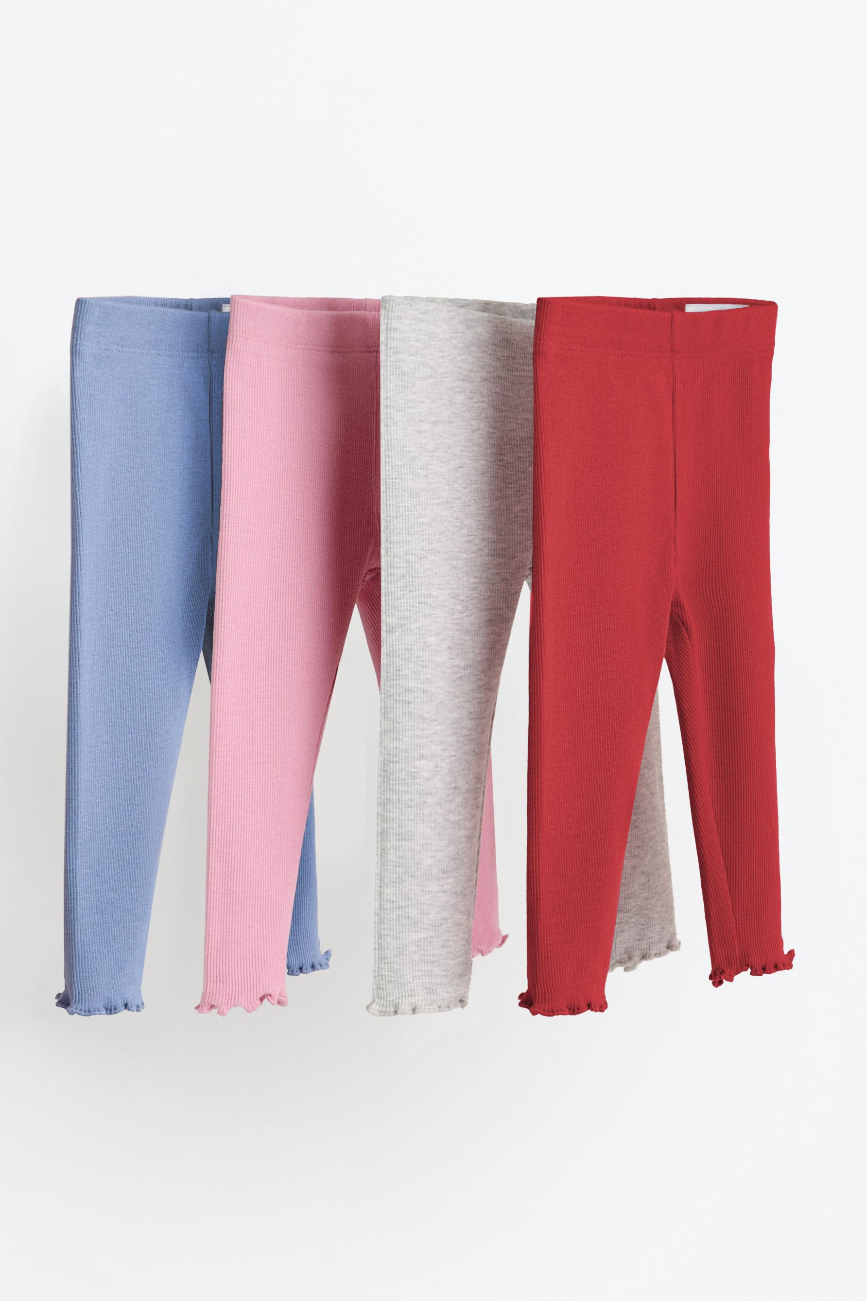 Pack of 4 ribbed leggings — PINK