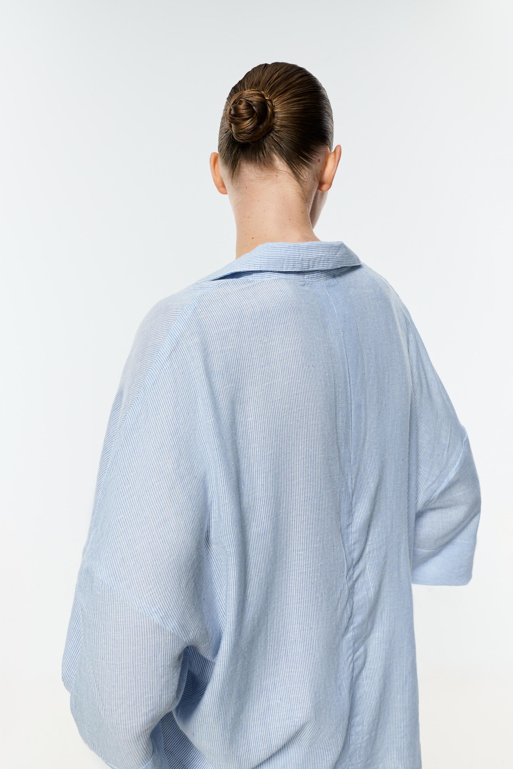 Wide sleeve shirt — STRIPED