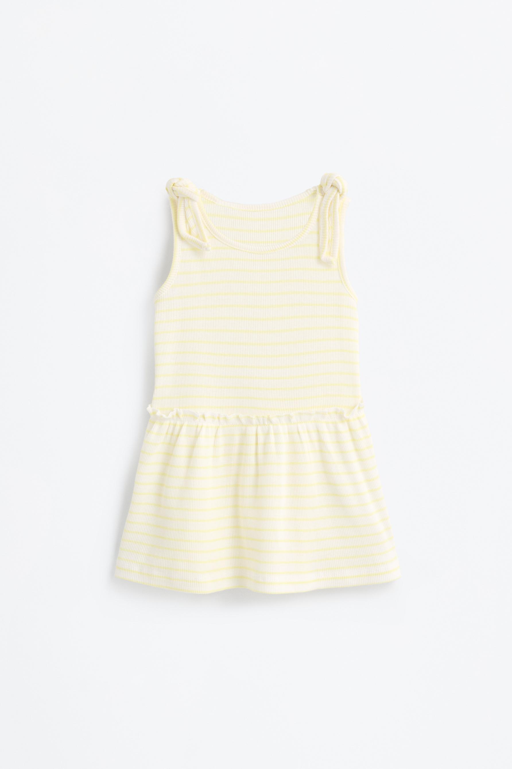 Vestido canalé lazos