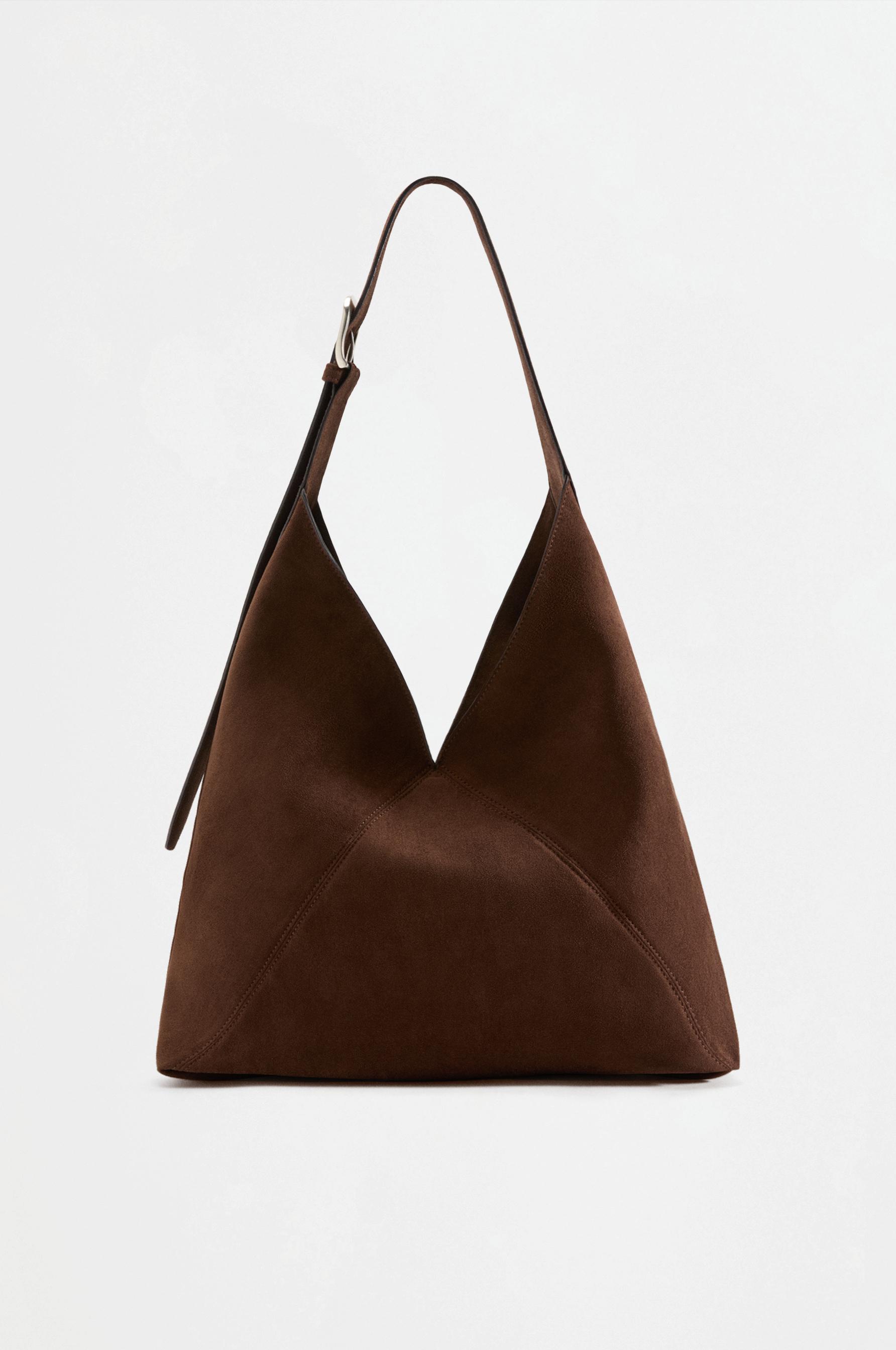Faux suede shopper bag — BROWN