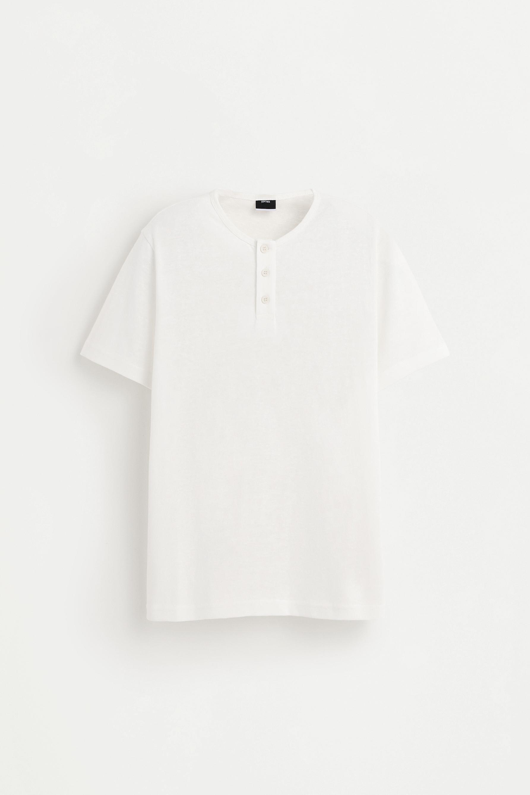 Basic henley T-shirt — OFF WHITE