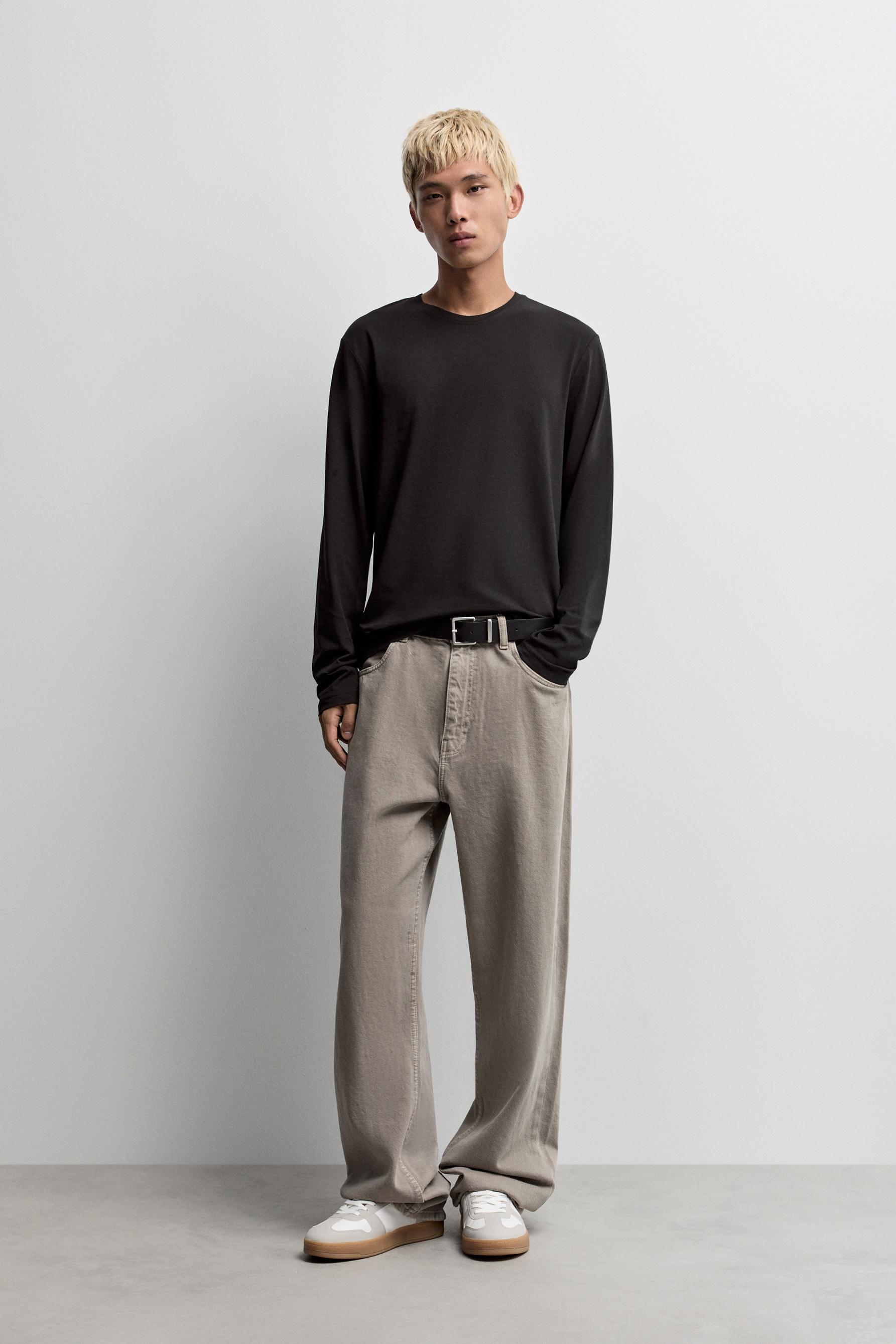 Basic long sleeve T-shirt — BLACK