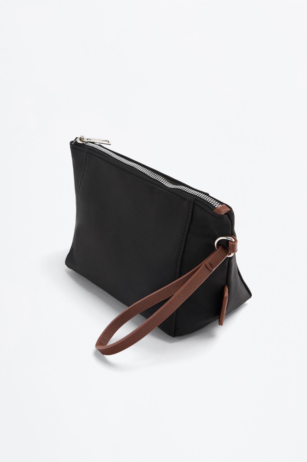 Nylon wristlet toiletry bag — BLACK
