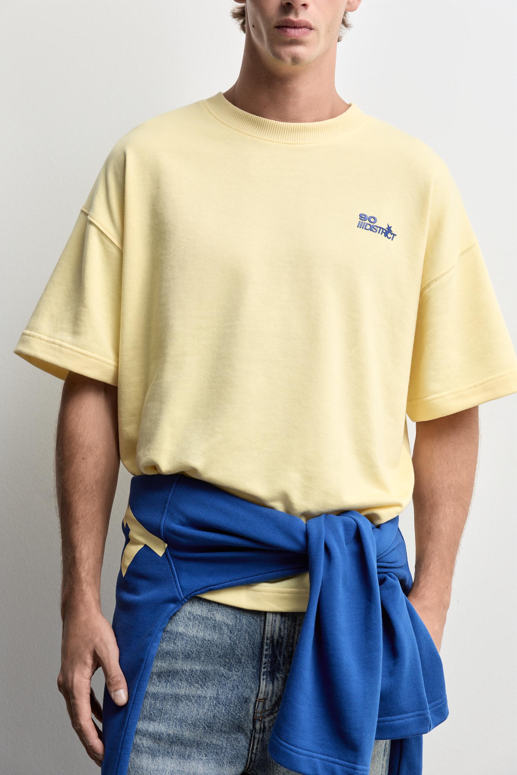 Oversize text T-shirt — YELLOW