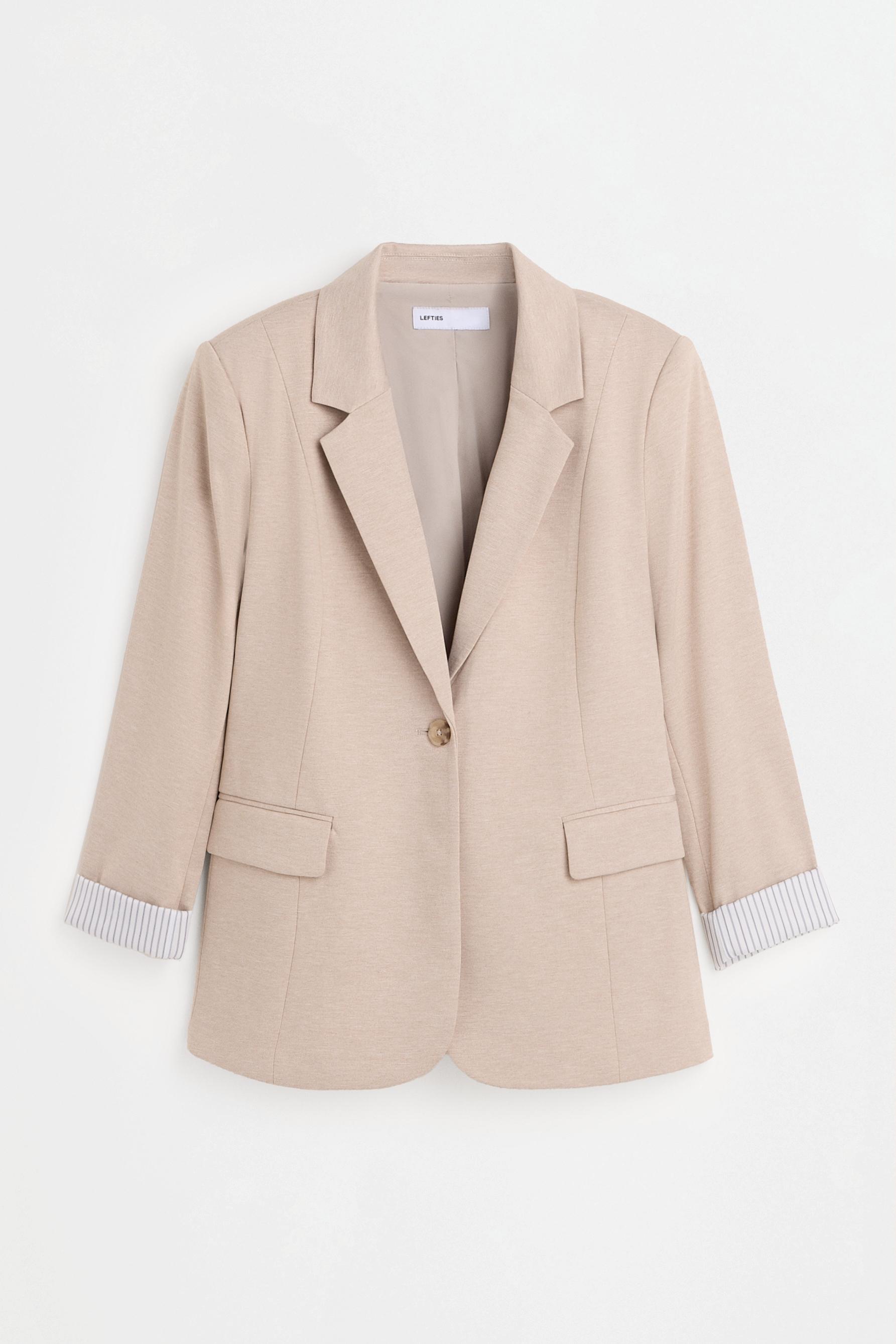 Striped cuff blazer — ECRU
