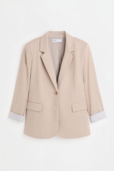 Striped cuff blazer — ECRU 6