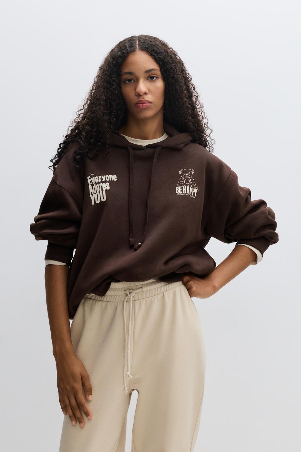 Sweatshirt de capuz estampada