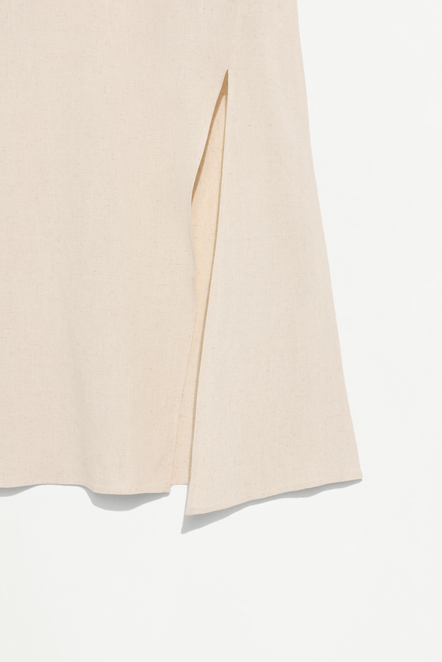 Rustic midi skirt — BEIGE